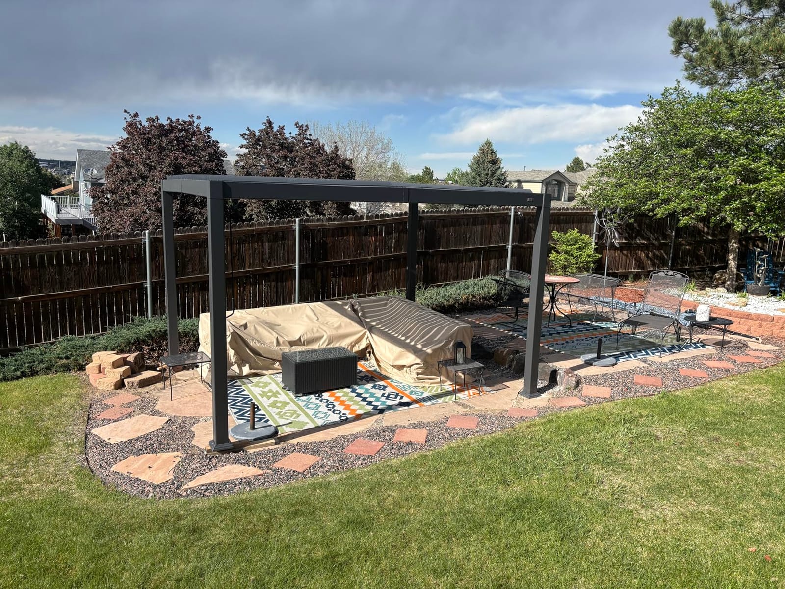 PURPLE LEAF Louvered Pergola 8' x 12' Aluminum Pergola w/Independent Roof | 70 mph for stability, Reinforced beams add strength, Hidden drainage keeps dry, Independent louvers customize shade customer photo 2
