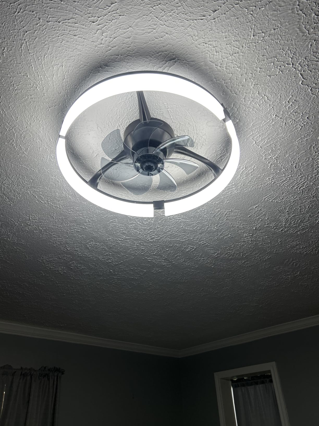 PACOVY 20'' Ceiling Fan with Lights, Flush Fandelier, Remote/APP Control | 3200LM LED Brightness, 6-Speed Fan, 3000K-6500K Dimmable Light, Quiet Copper Motor, Easy to Install, for Bedroom Living Room customer photo 1
