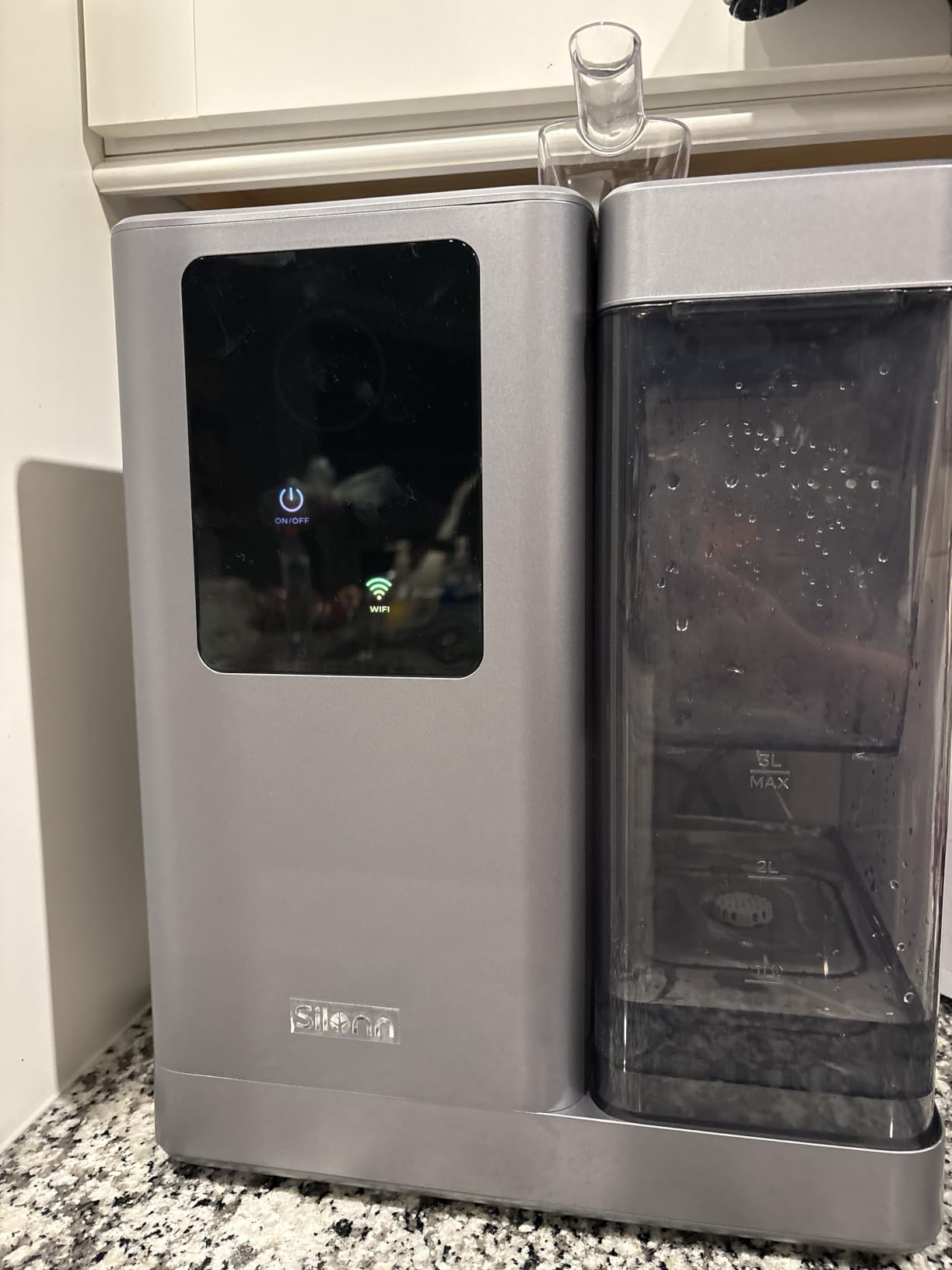 Silonn Nugget Ice Maker Countertop with App & Voice Control, 44lbs/24H Pebble Ice Machine, 3L Water Tank, Self Cleaning Sonic Ice Maker, Soft Chewable Ice for Home, Kitchen, Party customer photo 1