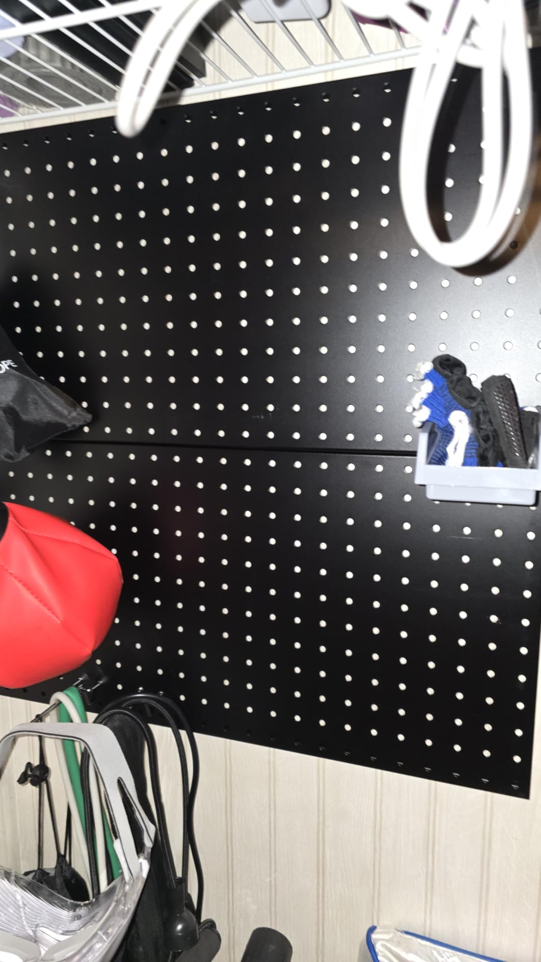 TORACK Garage Tools Organizer Boards Kit with Hooks, Black | Wall Mount Tool Storage Pegboard, Modular Peg Boards with Pegs, 244 PCS customer photo 1