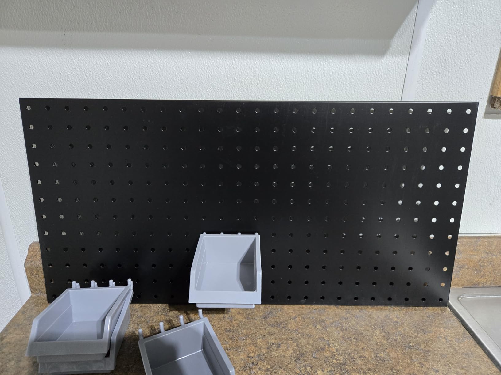 TORACK Garage Tools Organizer Boards Kit with Hooks, Black | Wall Mount Tool Storage Pegboard, Modular Peg Boards with Pegs, 244 PCS customer photo 2