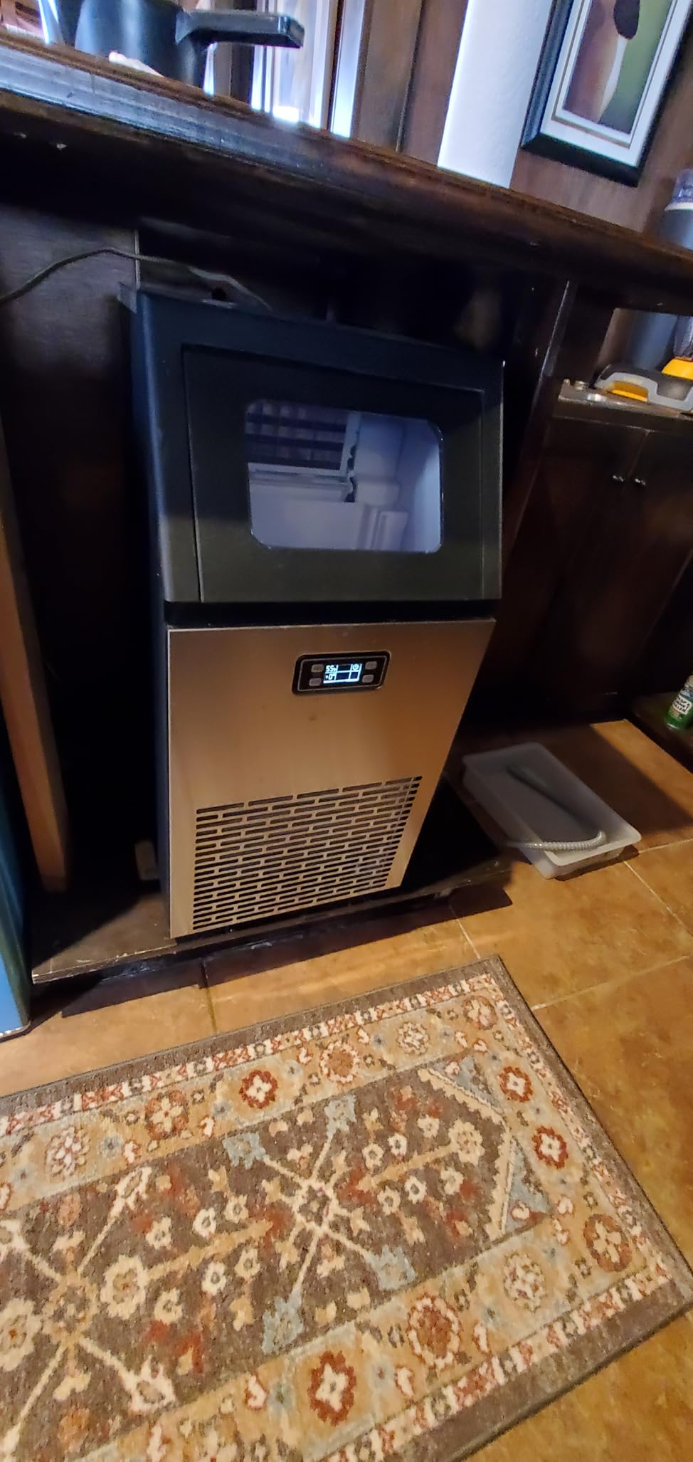 COWSAR Commercial Under Counter Nugget Ice Maker Machine, 68Lbs/Day Ice Maker with Double Ice Baskets, Bulit-in Freestanding Ice Machine, 24H Timer & Self-Cleaning, for Commercial & Home Use(Silver) customer photo 2