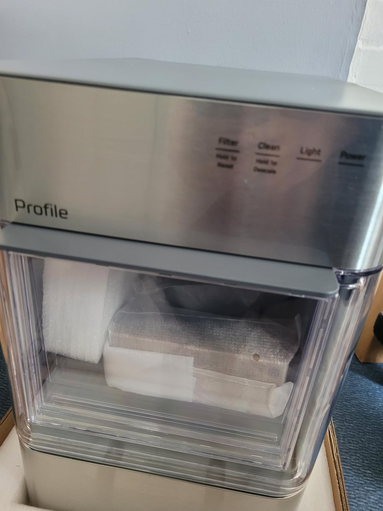 GE Profile Opal Ultra, Countertop Nugget Ice Maker, 1 Gal XL Side Tank, Amazon Exclusive, 38 lbs/Day, Pebble Pellet Crushed Ice Machine, WiFi Chocolate Quartz customer photo 2