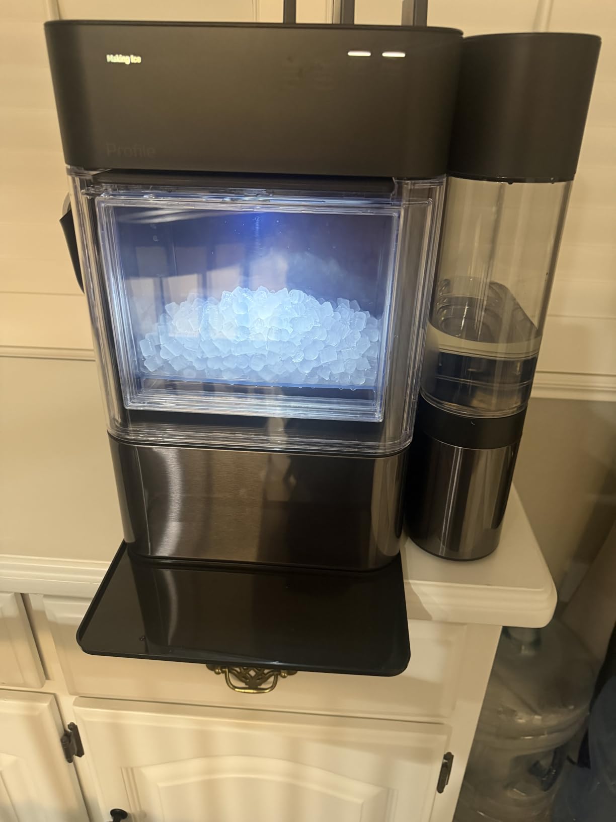 GE Profile Opal Ultra, Countertop Nugget Ice Maker, 1 Gal XL Side Tank, Amazon Exclusive, 38 lbs/Day, Pebble Pellet Crushed Ice Machine, WiFi Stainless Steel customer photo 2