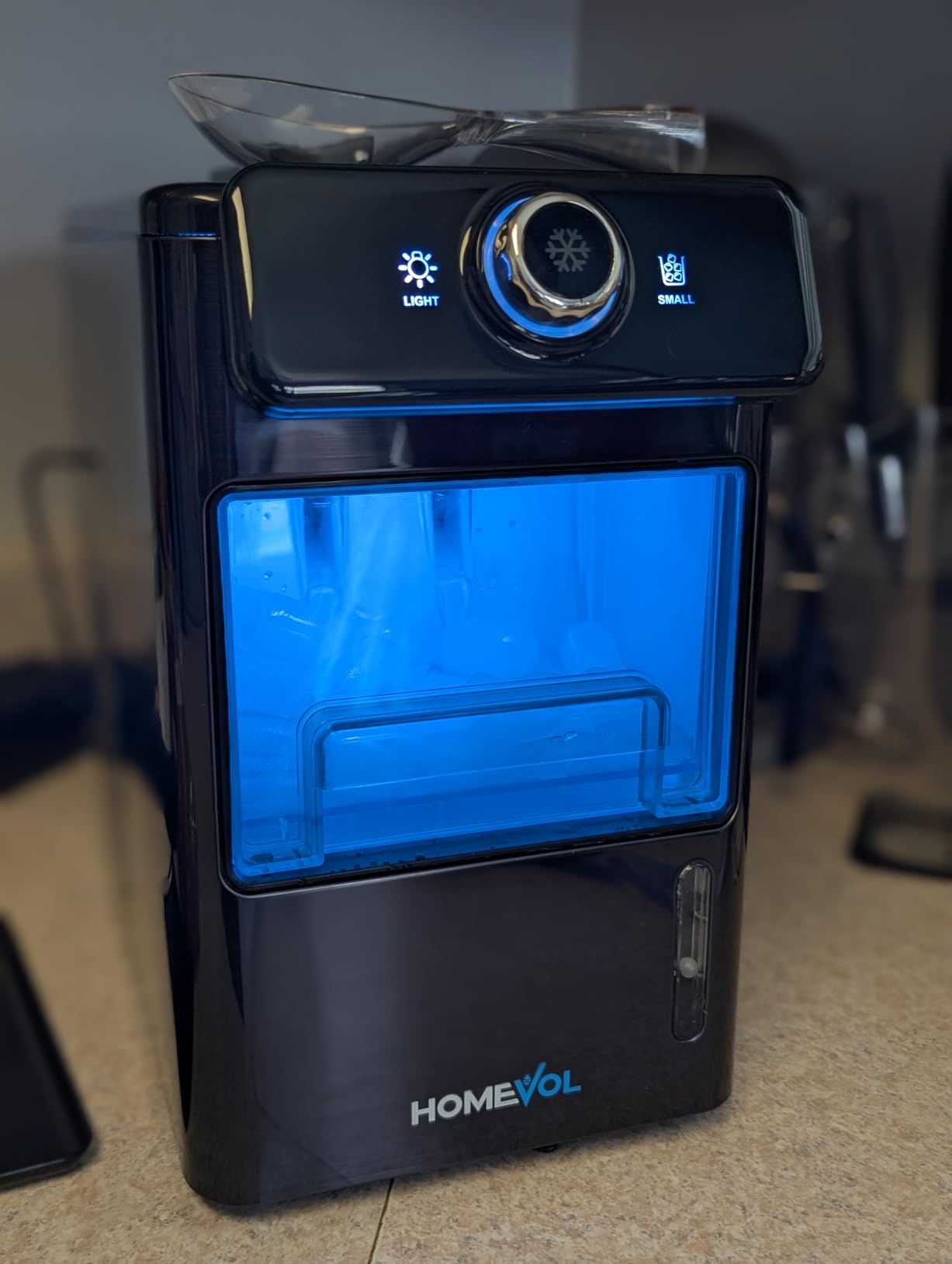 2 in 1 Cordless Countertop Ice Maker, Battery Powered Portable Countertop Ice Machine, 6-Minute Fast Ice Cubes with 2 Size, 30lbs Daily, 40dB Quiet, Self-Cleaning, 2 × 7.8Ah Battery, Stainless Steel customer photo 2