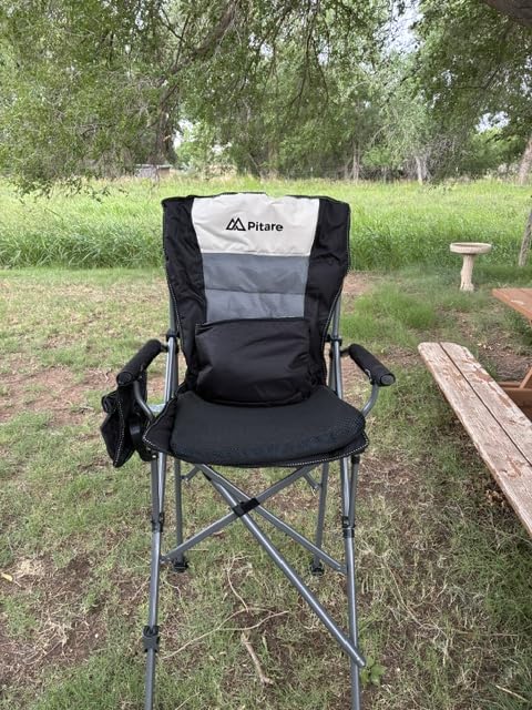 Tall Camping Chair for Adults, Tall Folding Directors Chair with Cooler Bag, Gel Cushion and Footrest, 440 lbs Heavy Duty Camping Portable High Chair for Beach, Sports, Outdoor Events customer photo 1