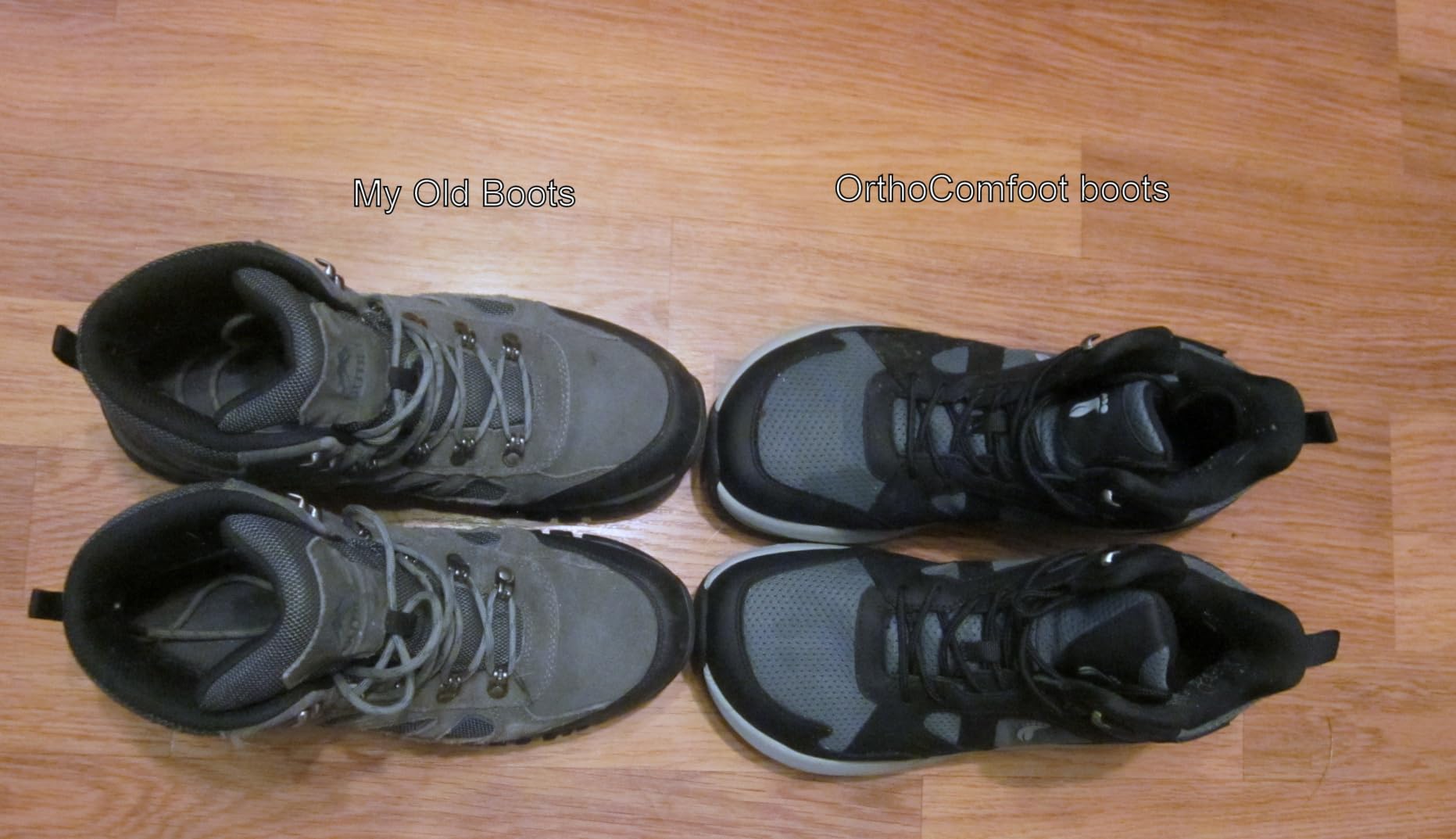 Men's Orthopedic Wide Waterproof Hiking Boots Arch Support Plantar Fasciitis customer photo 2