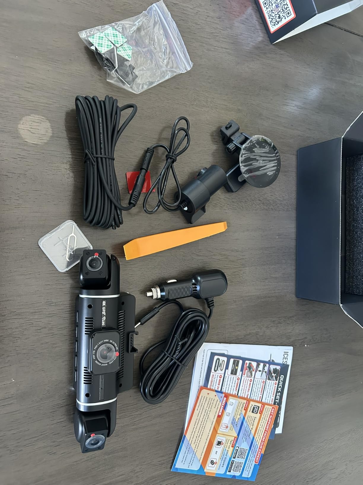 Icesky 4K Dash Cam Front and Rear Left Right with GPS, 20MB/s WiFi 6 | Include 128GB SD Card, G-Sensor, 5.8GHz WiFi6, Parking Mode, 8 IR Lights, 4K Front 1080P Rear/Left/Right, 360° 4 Channel customer photo 2