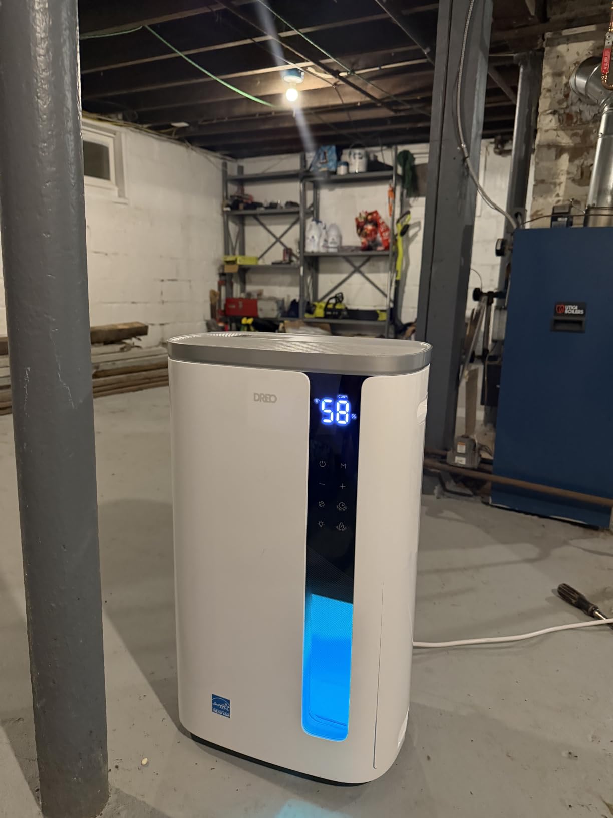 DREO Energy Star 2025 Smart Dehumidifier for Basement, 1.85 Gal Water Tank | 73 Pints, Quiet 41dB, for Home & Large Room up to 2000 Sq Ft, Drain Hose Included, Auto Humidity Control, 3 Fan Speeds, Timer customer photo 1
