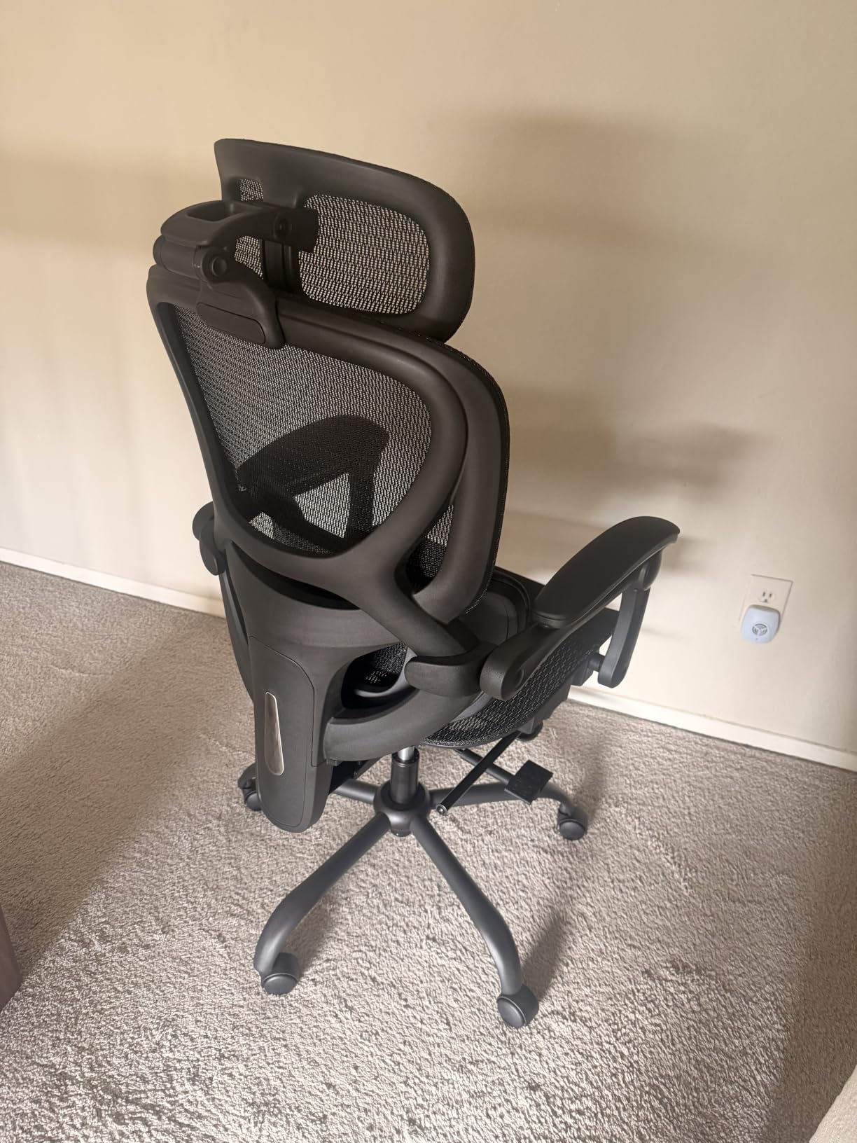 MALOL Ergonomic Mesh Office Chair with Footrest, Executive High Back Computer Desk Chair with 3D Adjustable Headrest & 5-Level Lumbar Support, Reclining Tilt Lock, 3D Arms, 300LBS Capacity, Black customer photo 1