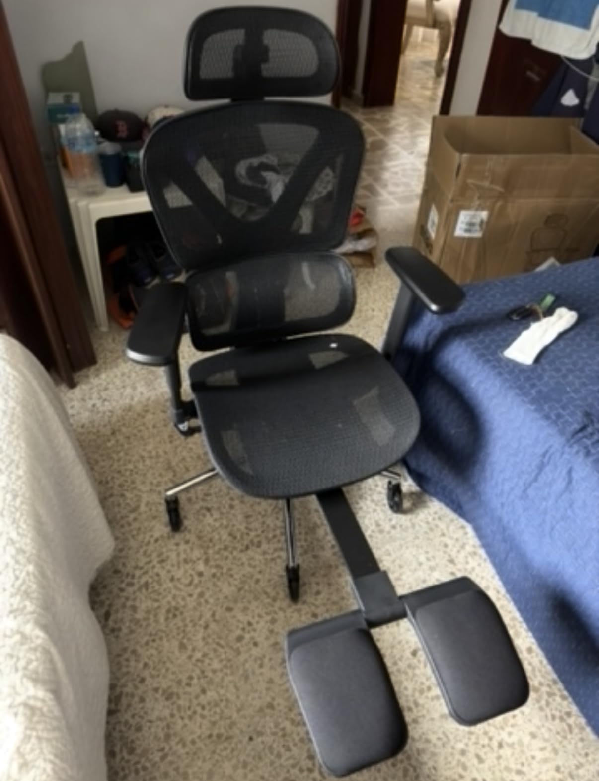 MALOL Ergonomic Mesh Office Chair with Footrest, Executive High Back Computer Desk Chair with 3D Adjustable Headrest & 5-Level Lumbar Support, Reclining Tilt Lock, 3D Arms, 300LBS Capacity, Black customer photo 2