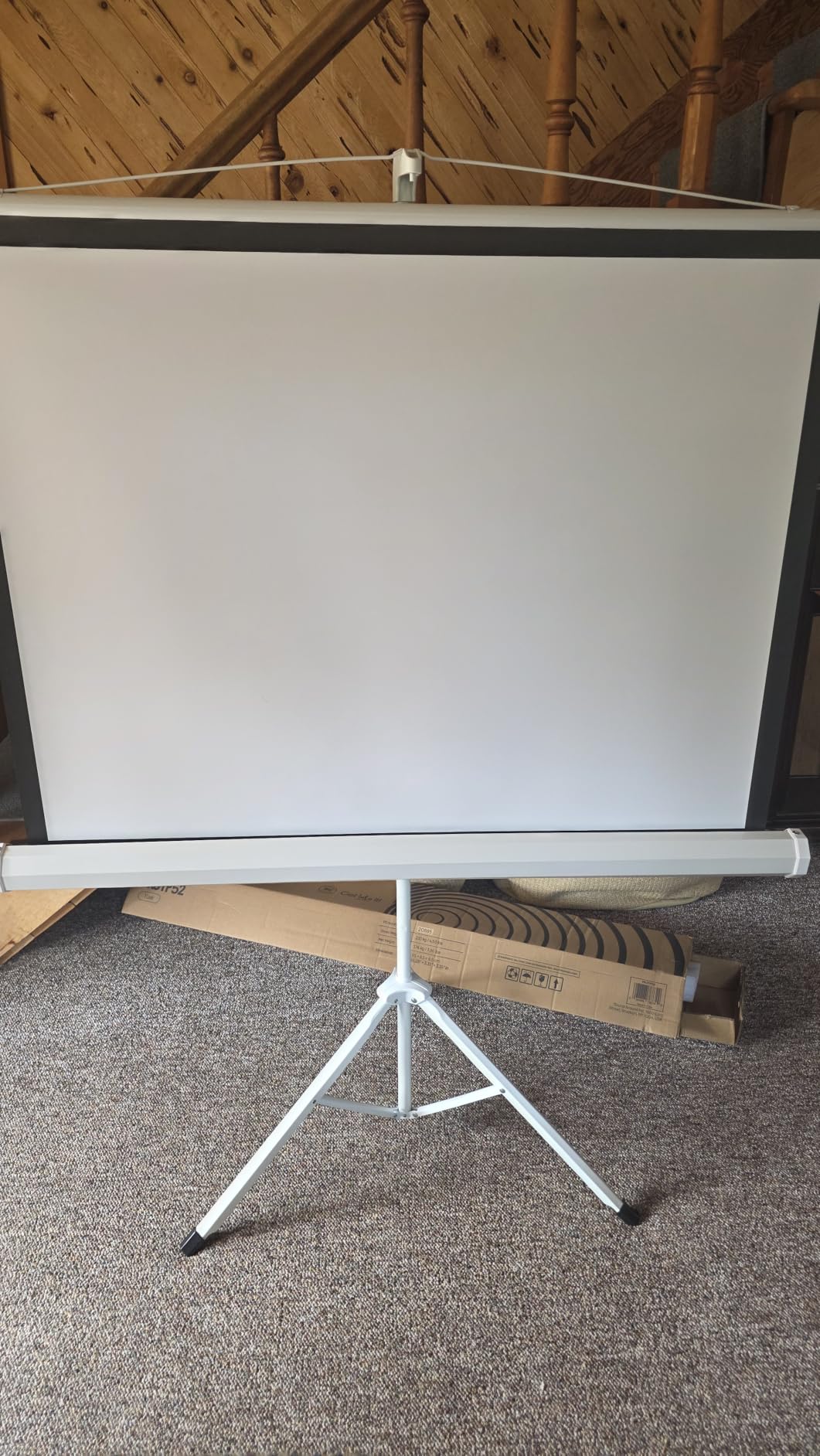 Pyle Projector Screen with Stand - 100-Inch Floor Standing Portable Fold-Out Rollup Matte for Projection, Includes Tripod, Great for Indoor/Outdoor Presentation, Quick Assembly customer photo 2