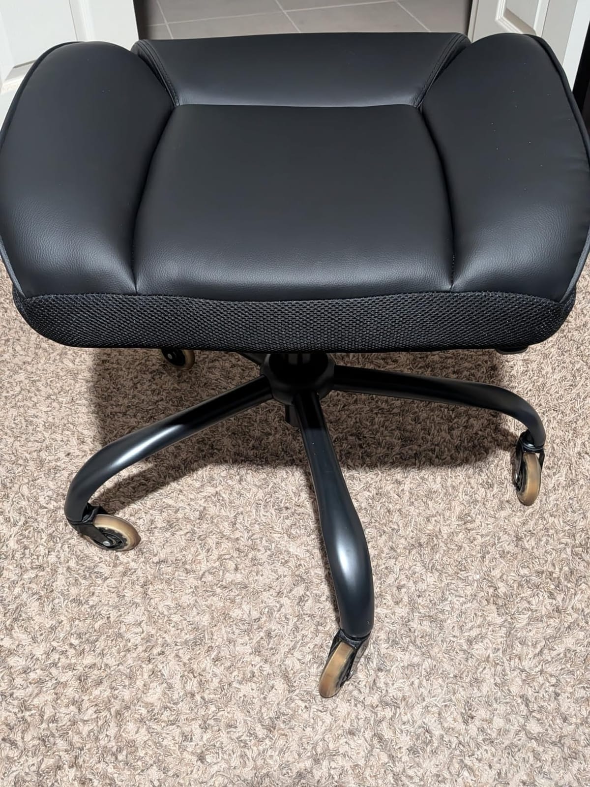 CIOMAN 500lbs Big and Tall Office Chair with Inflatable Lumbar Support, Rubber Wheels Executive Chair with Rocking Function, High Back Wide Cushion Ergonomic Desk Chair for All-Day Sitting, Black customer photo 2