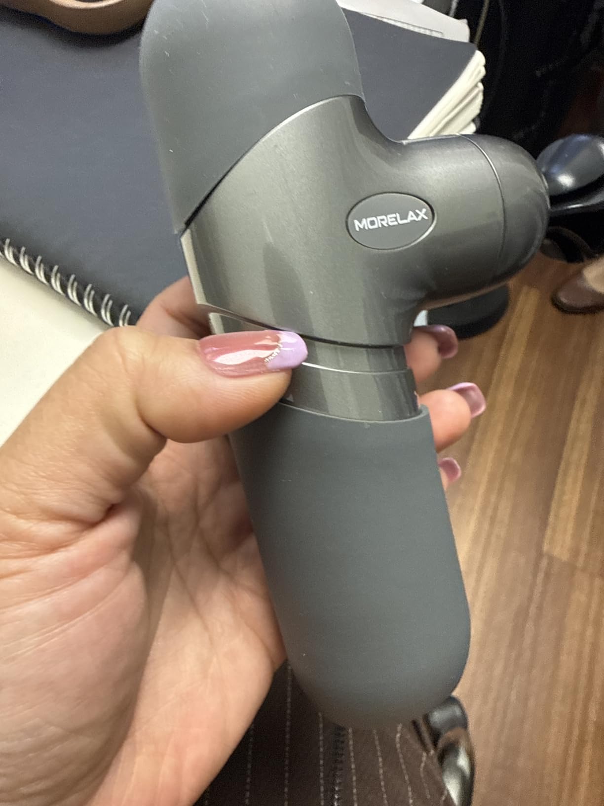 cotsoco Mini Massage Gun, Deep Tissue Percussion Muscle Massager, Compact Portable Handheld Massager with 6 Heads & 4 Speeds, Quiet for Home, Gym, Office, Travel, Gift for Men and Women customer photo 2