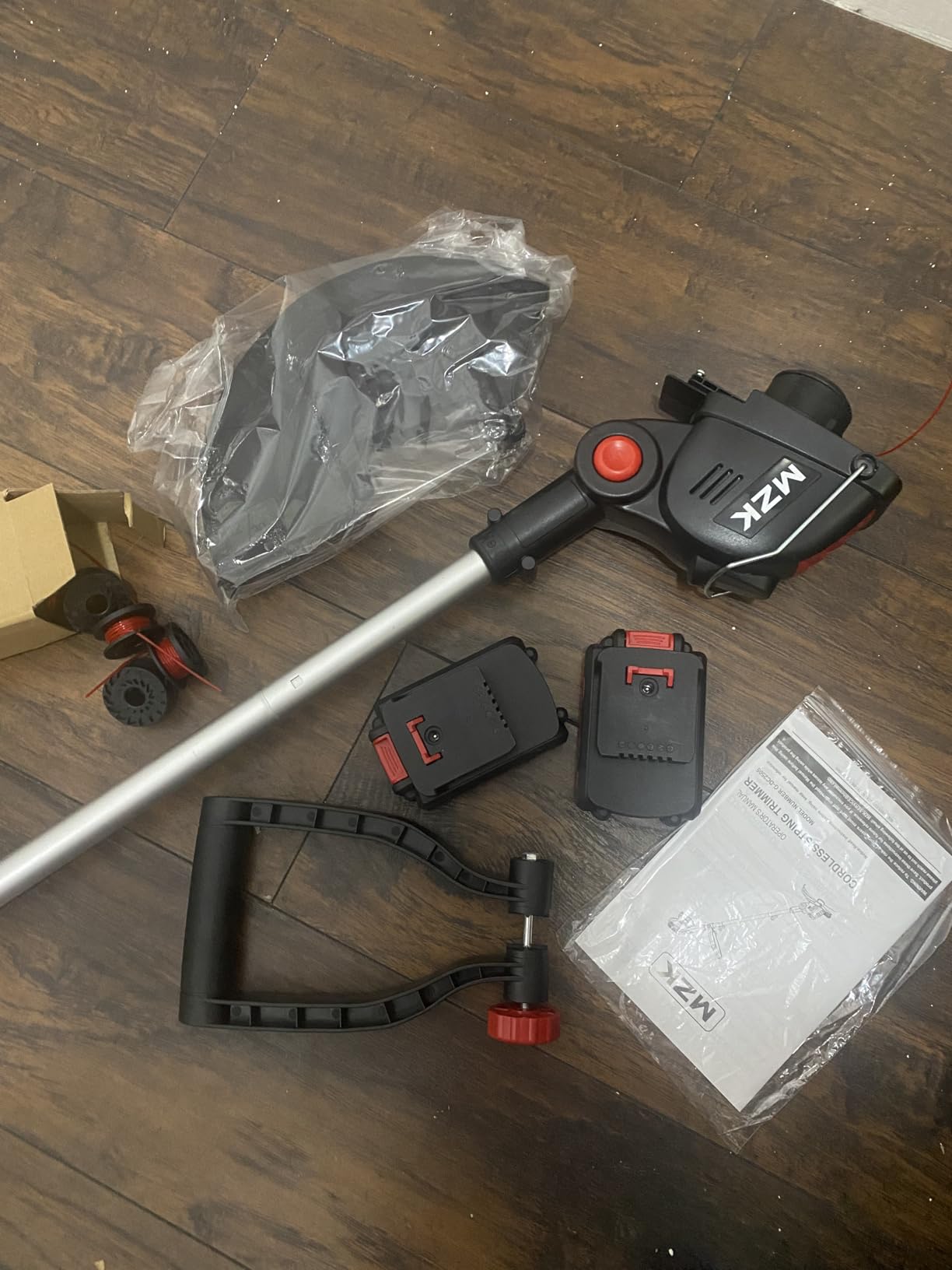 MZK 20V 12-Inch Cordless Weed Wacker, 8000 RPM, 4.0Ah Battery | Auto line feed trimmer with 8 spools for edging, grass trimming, gardens, backyards, and landscaping. customer photo 1