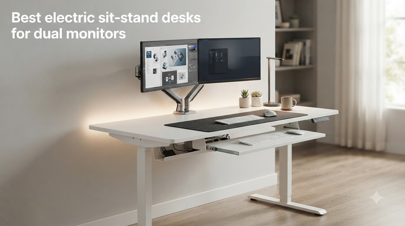 Best electric sit-stand desks for dual monitors
