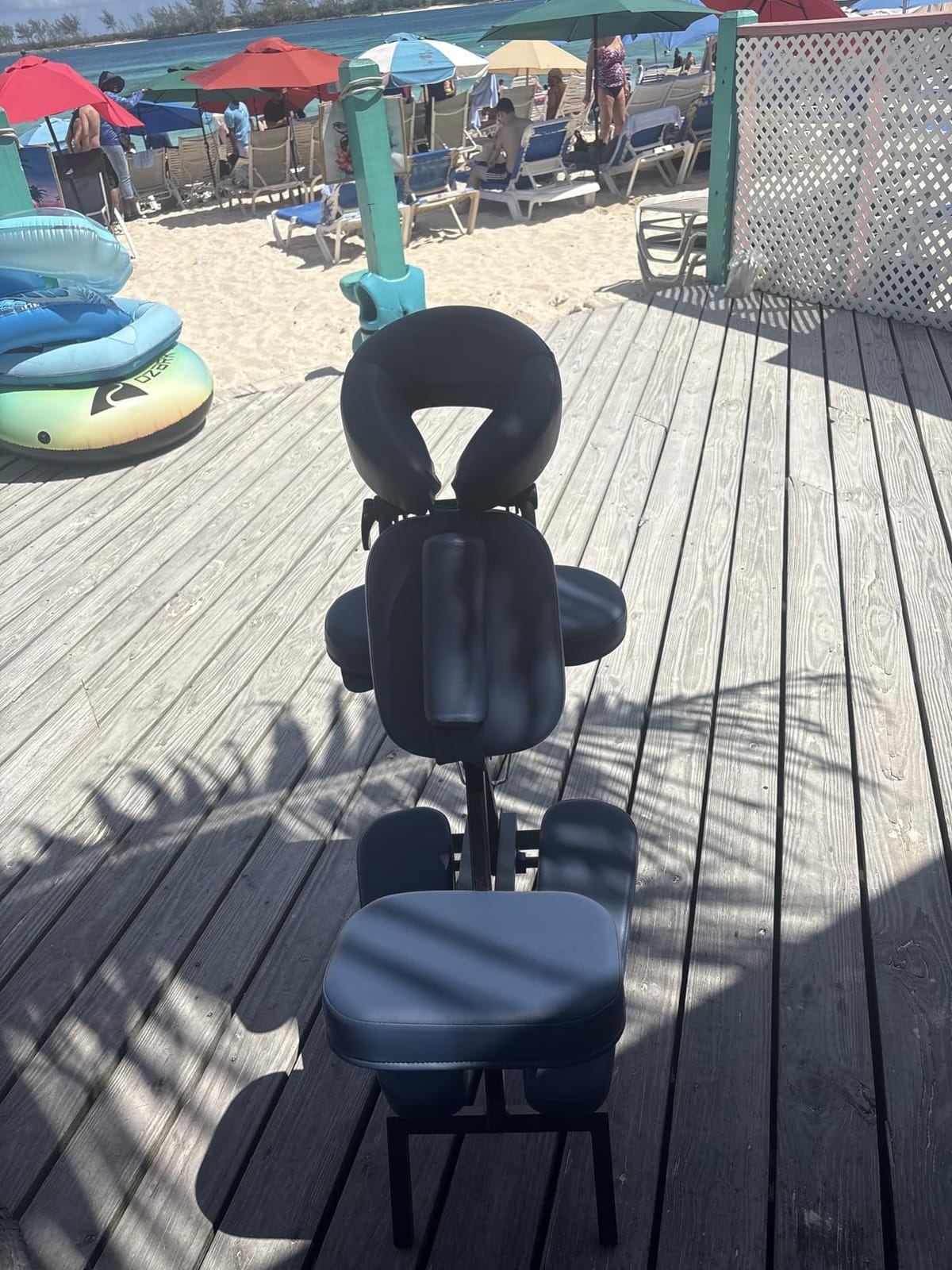 Professional Portable and Lightweight Tattoo/Massage Chair by Master Massage - Folding Aluminum Frame with Adjustable Features and Wheeled Carrying Case, Blue customer photo 1