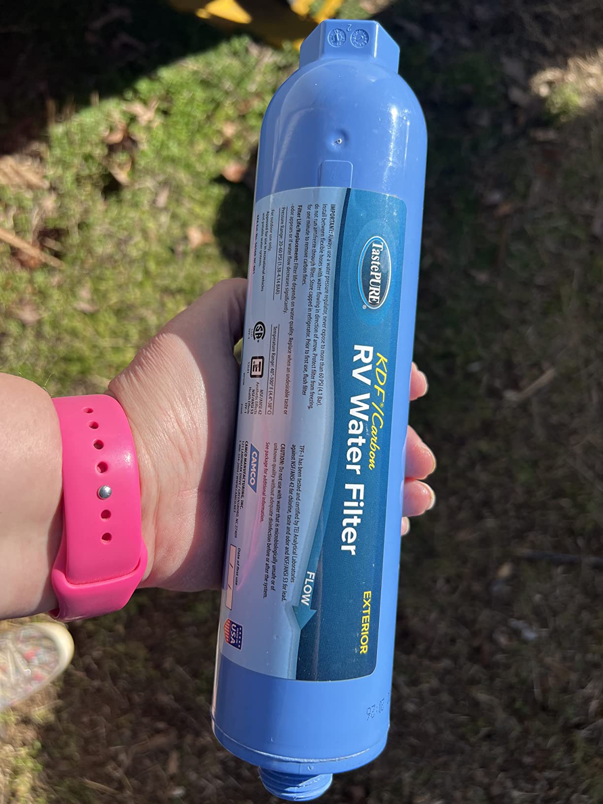Camco Tastepure RV Water Filter - GAC & KDF Filtration - Made in the USA | Advanced RV Inline Water Filter with Flexible Hose Protector - Camping Essentials for Fresh Drinking Water (40043) customer photo 2