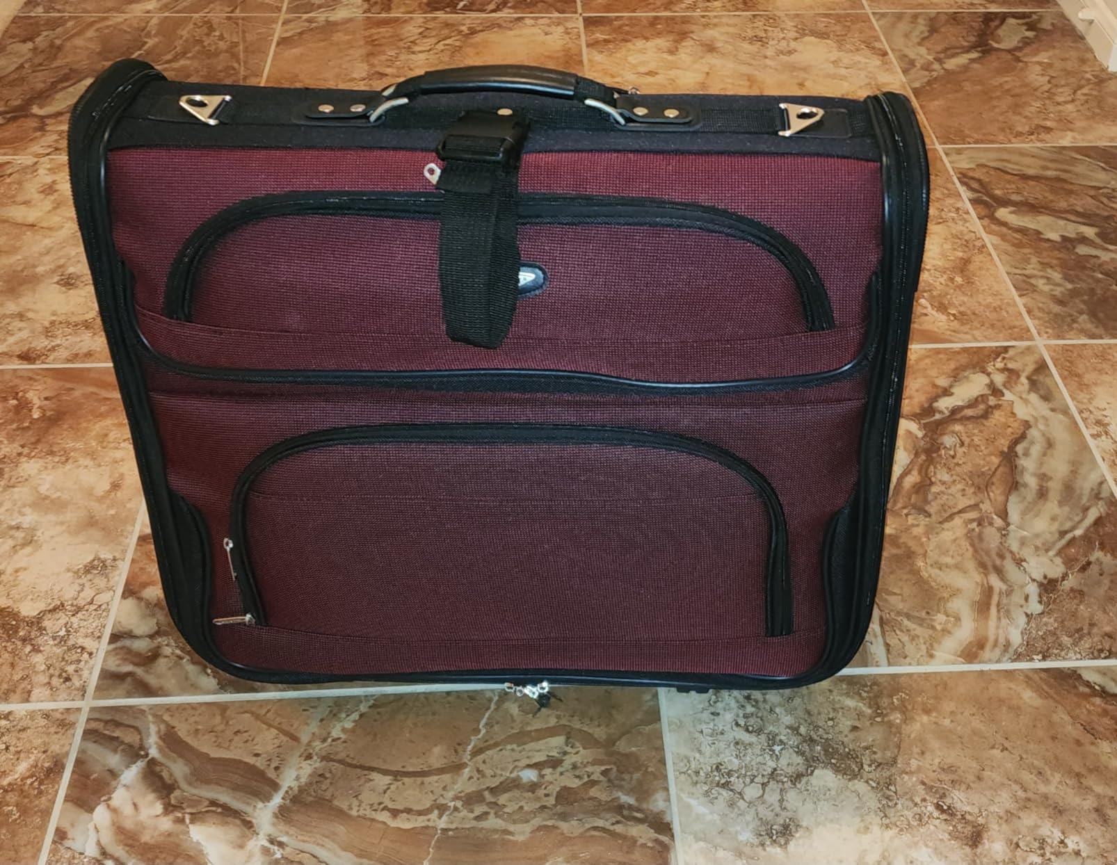 Travel Select Amsterdam Business Rolling Garment Bag, Softside Expandable Rolling 2-Wheeled Suit Carrier, Red, One Size customer photo 1