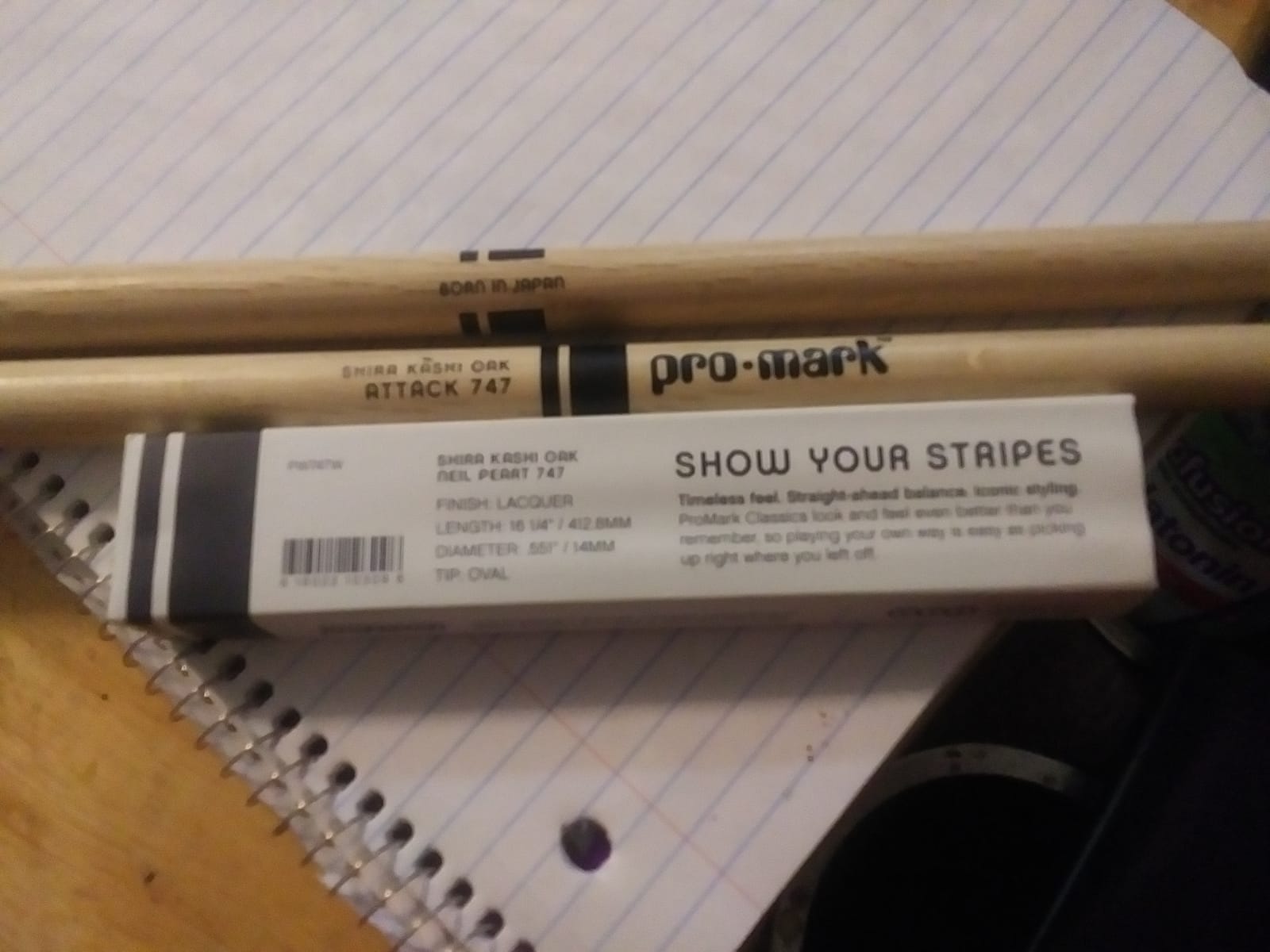 ProMark Neil Peart 747 Shira Kashi Oak Drumsticks, Wood Tip, One Pair customer photo 2