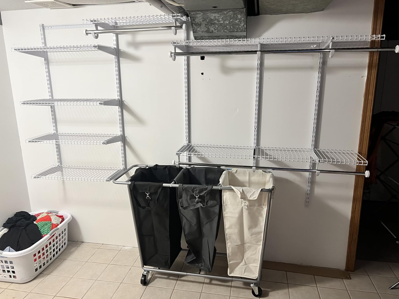 Rubbermaid Configurations Deluxe Custom Closet Kit 4-8Ft. Adjustable Metal Wire Shelving White Finish Expandable Organization System Hardware Included for Home Closet/Pantry/Laundry/Mudroom customer photo 1