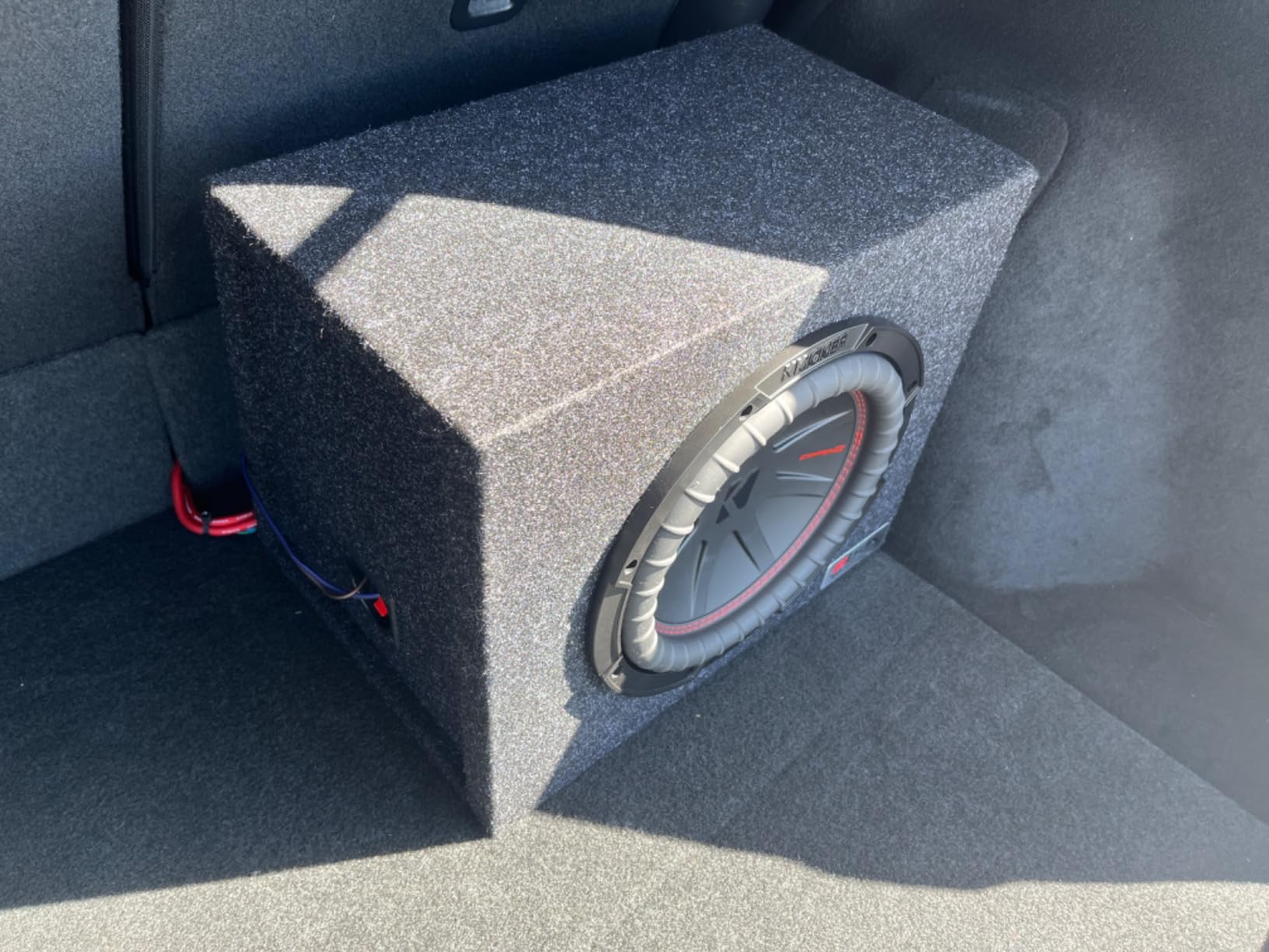 Atrend Bbox Single Sealed 12 Inch Subwoofer Enclosure - Car Subwoofer Boxes & Enclosures - Premium Subwoofer Box Improves Audio Quality, Sound & Bass - Red & Black Spring Terminals - Charcoal customer photo 2