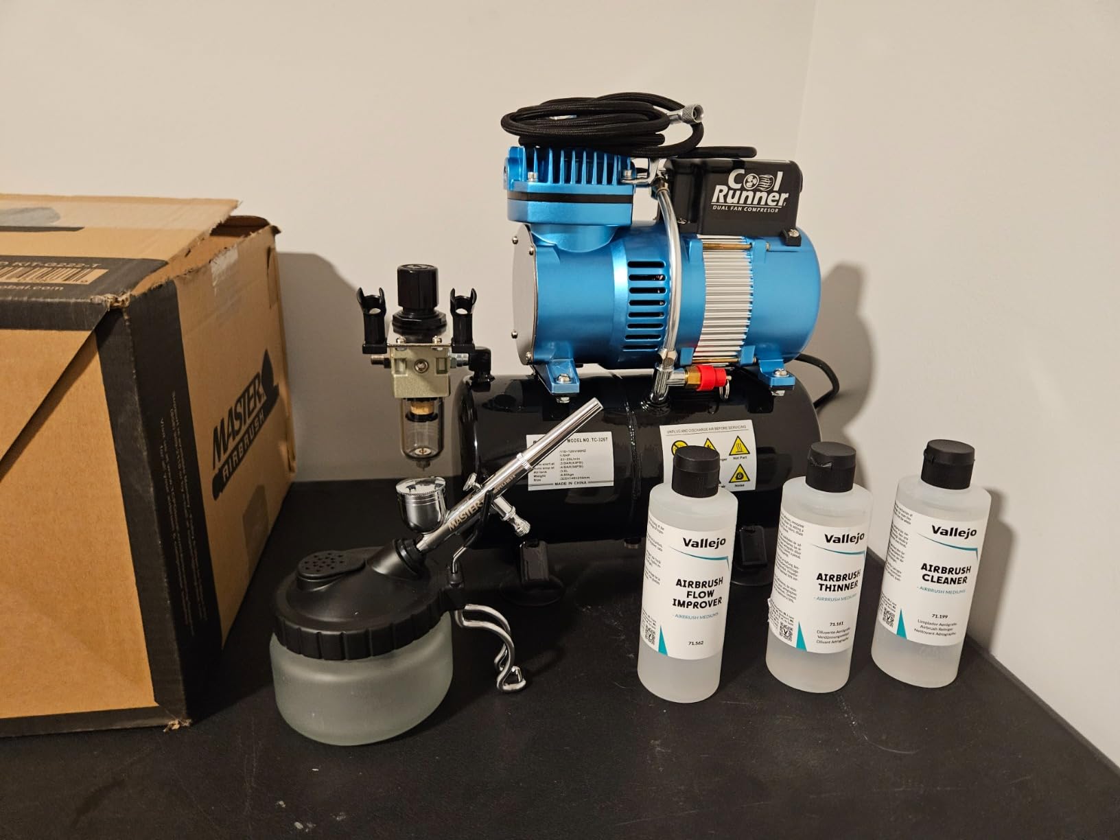Master Airbrush Cool Runner II Dual Fan Airbrush and Compressor Kit with Gravity Air Brush with 3 Tips (0.2, 0.3 & 0.5mm Nozzle Tip), Compressor with Tank - Air Brush Kit for Beginners & Professionals customer photo 2