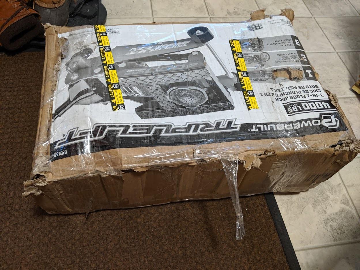 Powerbuilt 2 Ton Triple Lift Floor Jack, Lifts Cars, Trucks, Motorcycles, ATV's, Transmissions, Tie-Down Loops, Locking Safety Bar - 620422E customer photo 1