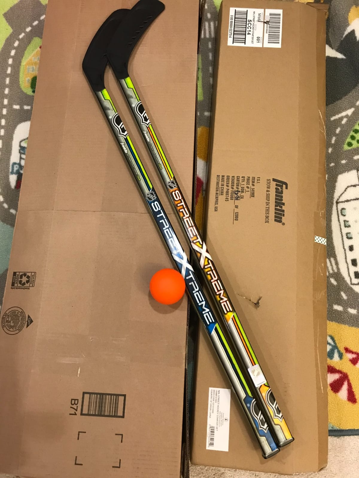 Franklin Sports NHL Kids Street Hockey Stick Set - Includes (2) Youth Street Hockey Sticks + (1) Outdoor Roller Hockey Ball - Perfect Hockey Starter Set for Kids customer photo 2