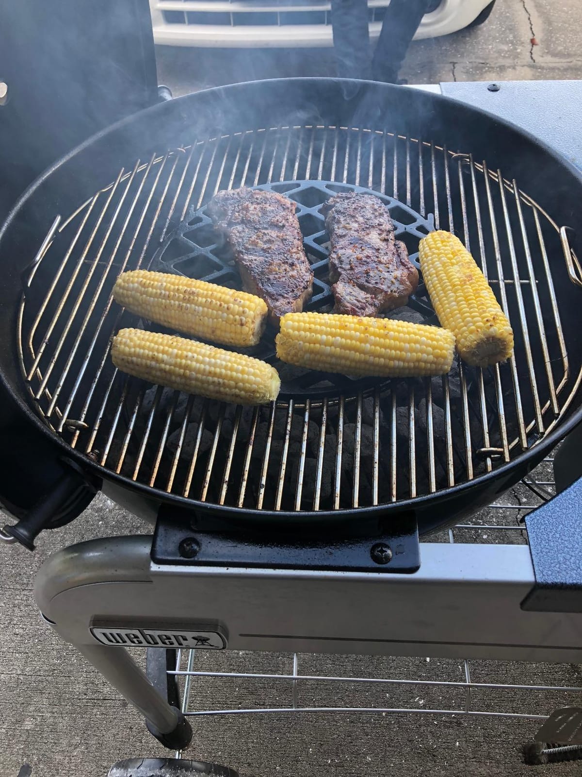 Weber® Gourmet BBQ System Sear Grate, Charcoal Grill Accessories, Black | Porcelain-Enameled Cast-Iron Cooking Grate for Perfect Sear Marks, Fits 22.5