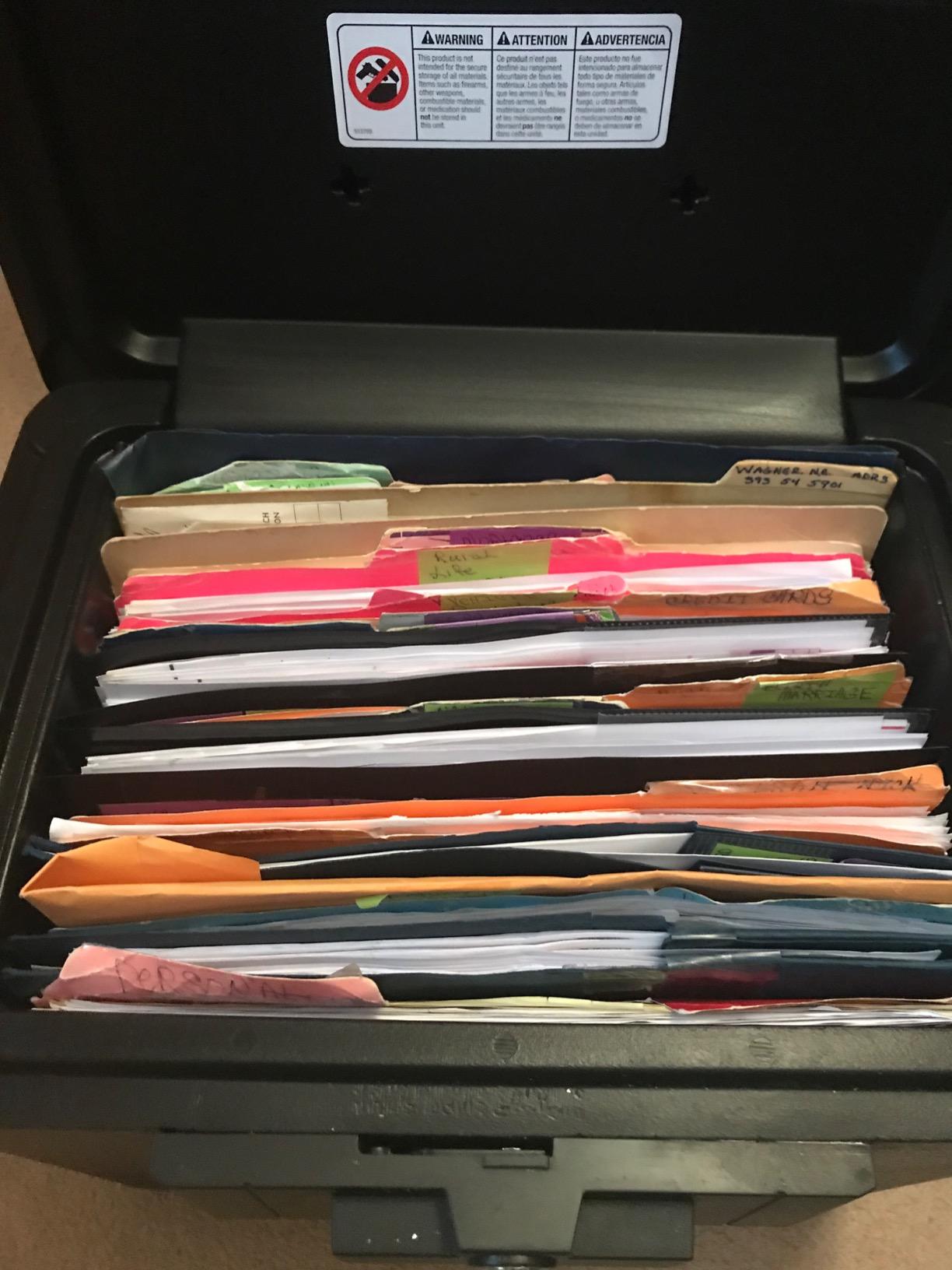 SentrySafe Black Fireproof Document Box with Key Lock, Safe Secures Files and Documents for Home or Office, 0.61 Cubic Feet, 13.6 x 15.3 x 12.1 inches, 1170 customer photo 2