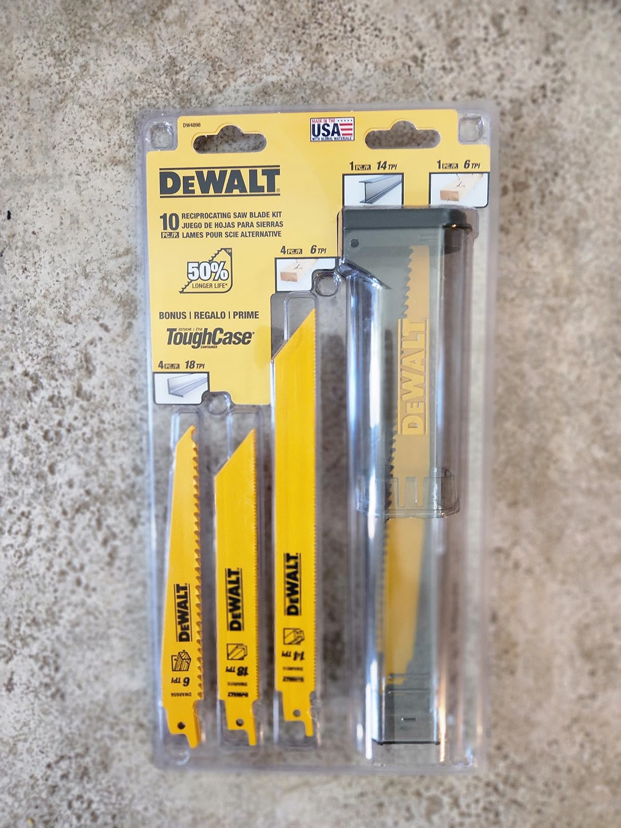DEWALT Reciprocating Saw Blades, 10 Piece Bi-Metal Combination Set with Case, Various Sizes 6 In to 9 In, Longer Life (DW4898) customer photo 2