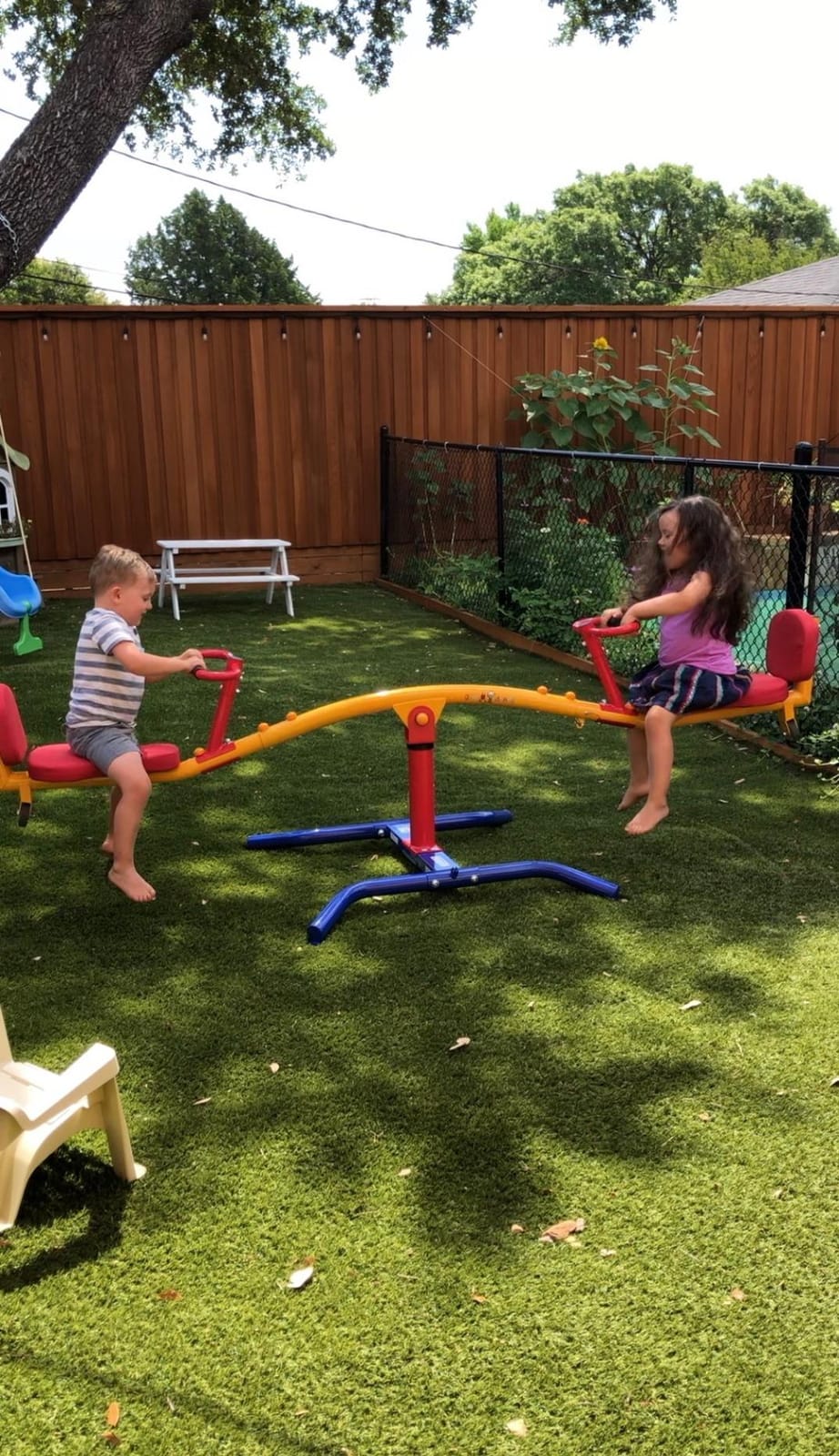 Gym Dandy Spinning Teeter Totter - 360-Degree Rotation Seesaw with Impact Absorbing Seats - Kids Backyard Playground Equipment, TT-360 customer photo 2