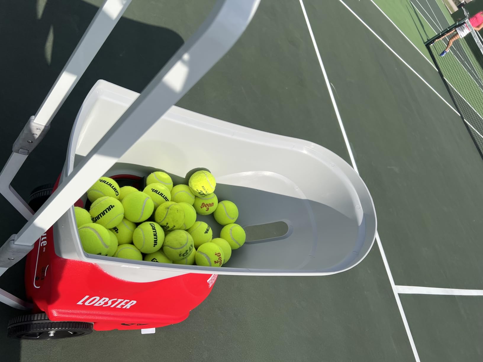 LOBSTER Sports Elite Tennis Ball Machine - Auto Portable Tennis Ball Launcher, Preloaded & Custom Drills, Spin Control, Lob Elevation Switch, Ball Speed (up to 80MPH), with Multi-Function Remote customer photo 1