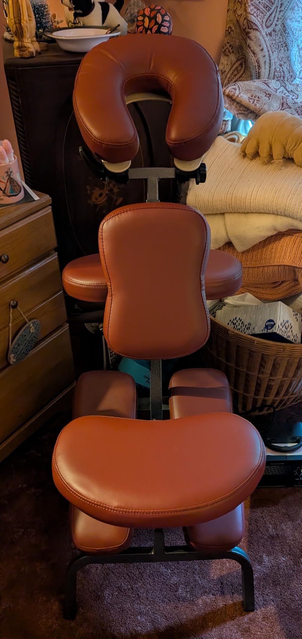 BestMassage Portable Massage Chair for Tattoo and Spa Foldable Massage Therapy Chair with Adjustable Face Cradle High-Density Cushion Lightweight Design with Carrying Bag Ideal for Salon Use (Cream) customer photo 2