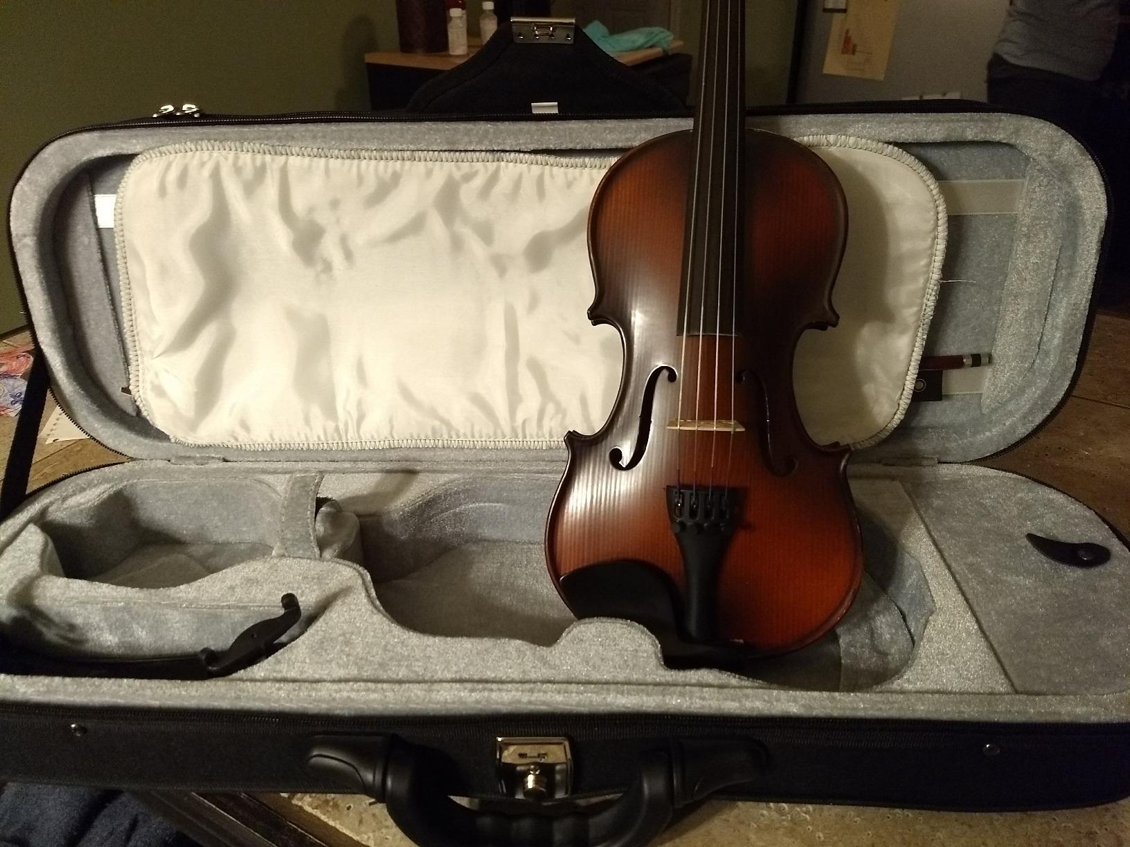 Bunnel Pupil Violin Outfit 1/10 Size Clearance By Kennedy Violins - Carrying Case and Accessories Included - Solid Maple Wood and Ebony Fittings RB300 customer photo 1