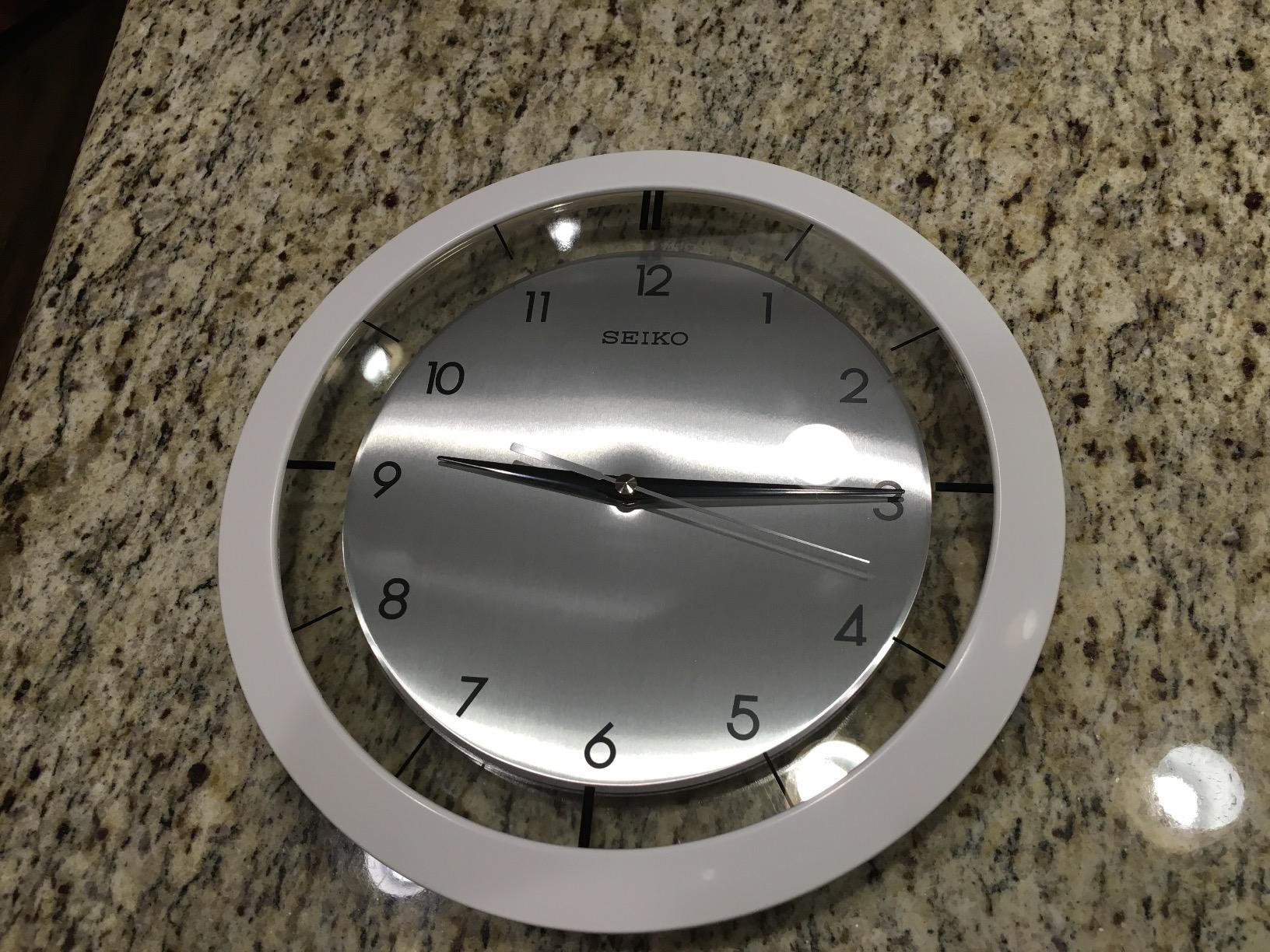 SEIKO QXA520WLH Metal Non Ticking Wall Clock, White, 11 Inch customer photo 1