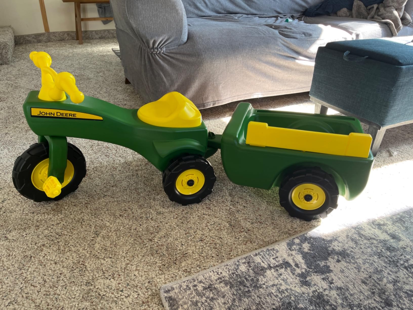 John Deere Ride On Toys Pedal Tractor with Wagon for Kids Aged 18 Months to 3 Years, Green/Yellow customer photo 1