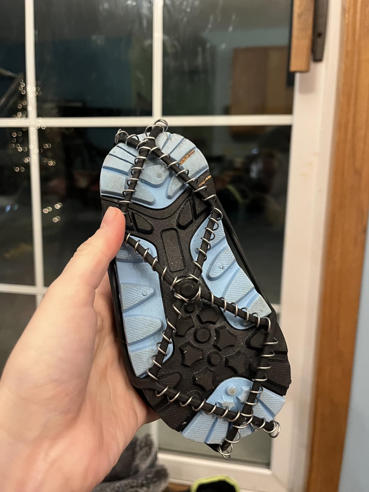 Yaktrax Walk Traction Cleats - 360-Degree Grip on Snow, Ice, & Multi-terrain Surfaces - Elastic Outer Band w/ Easy-On/Off Heel Tab & 1.2mm Zinc-coated Steel Coils - Abrasion & Rust Resistant - Unisex customer photo 2