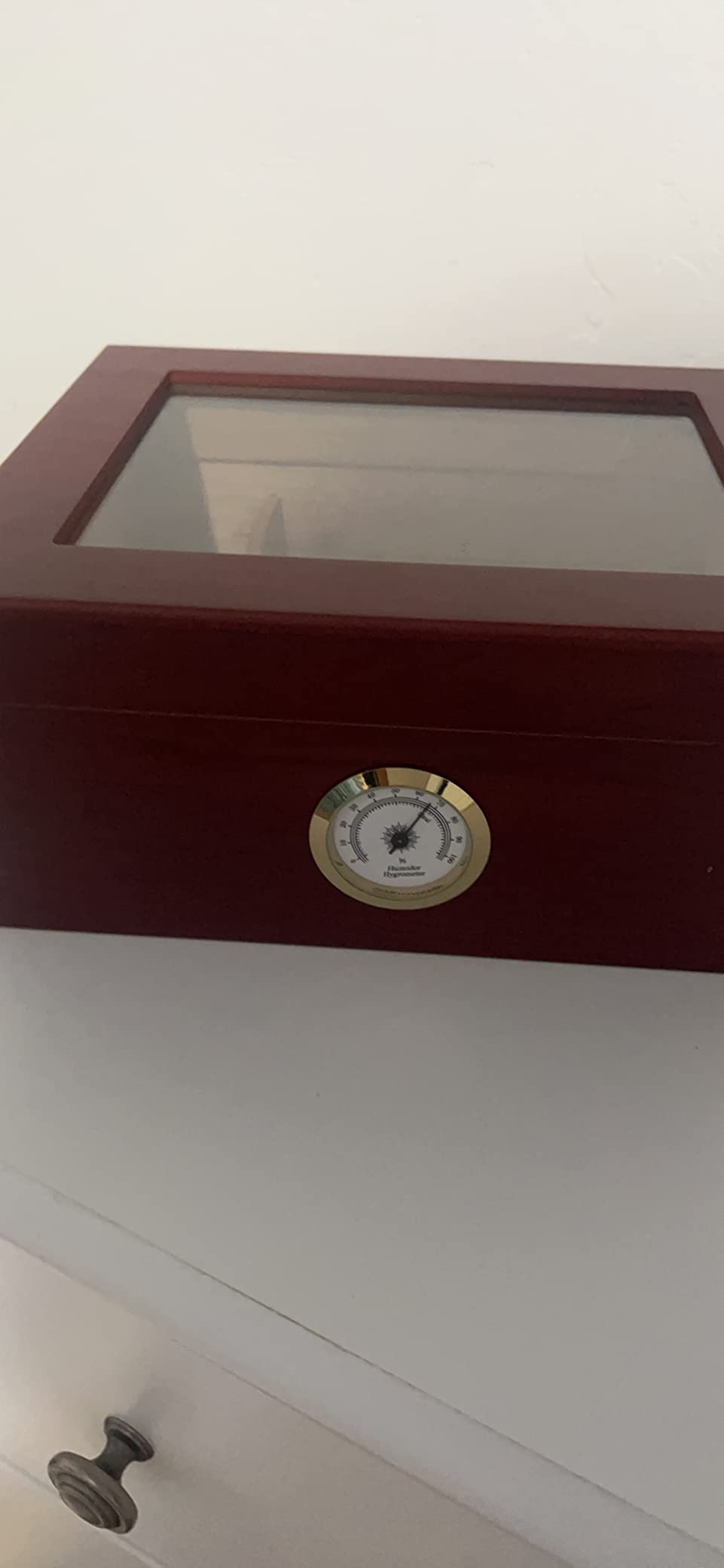 Premium Cigar Humidor for 25-50 Cigars - Elegant Humidor humidor with Hygrometer and Humidifier - Cedar Lined Cigar Box for Optimal Humidity Control (Analog) customer photo 1