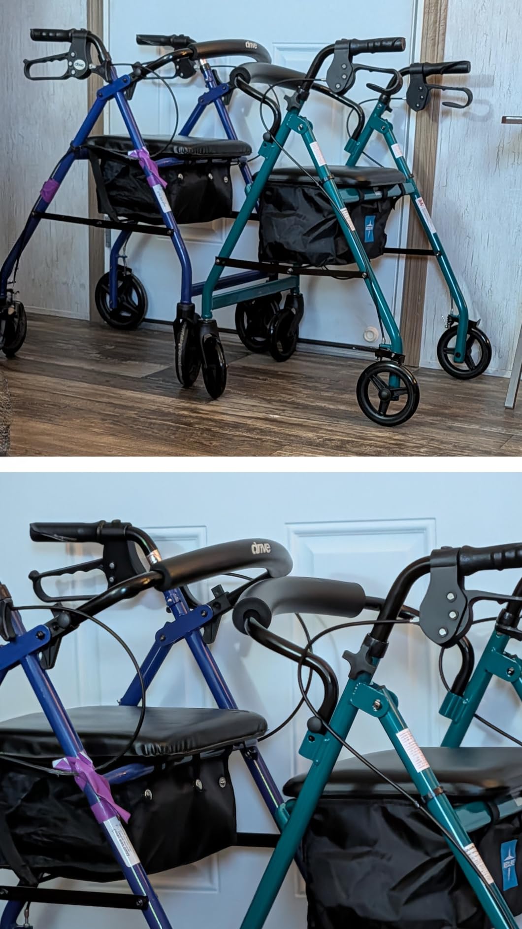 Medline Aluminum Rollator Walker with Seat, Green, 250 Lb. Weight Capacity, Lightweight, 6” Wheels, Foldable, Adjustable Handles, Rolling Walker for Seniors customer photo 2