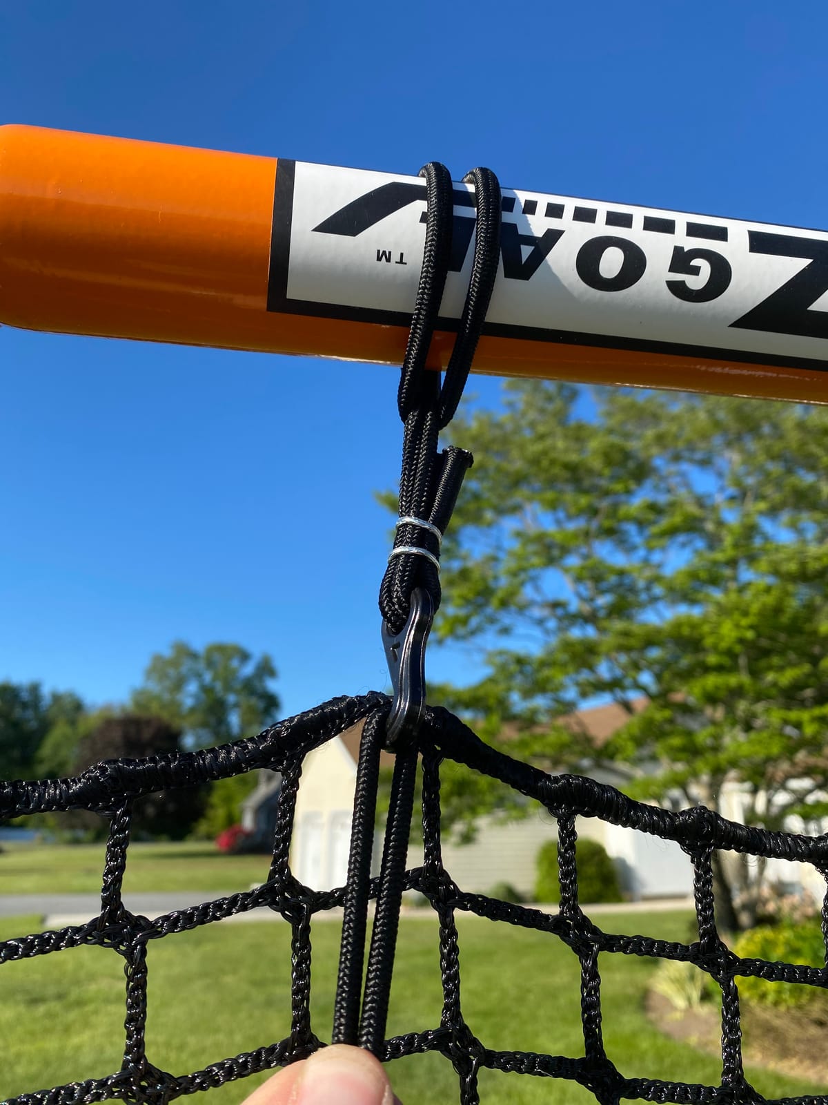 EZGoal 2” Professional folding 6' x 6' lacrosse Metal Goal with a Pro LAX Rocket Throwback Rebounder Trainer to Practice Your Passes and Catches, Orange, 6 x 6-Feet (87615) customer photo 1