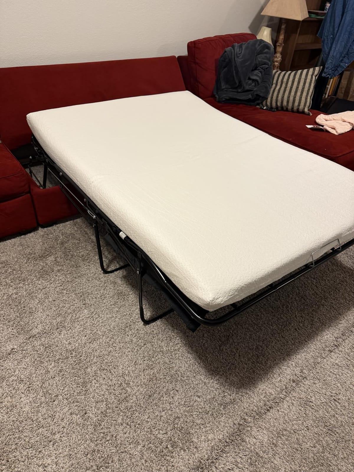Classic Brands 4.5-Inch Plush Cool Gel Memory Foam Replacement Mattress for Sleeper Sofa Bed Full,White customer photo 1