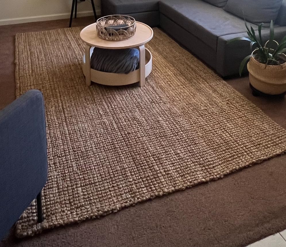 SAFAVIEH Area Rug 3x5 - Natural Fiber Collection - Natural Brown, Handmade Jute & Coir, Farmhouse Style, Chunky Textured Thick Pile (NF747A) customer photo 1