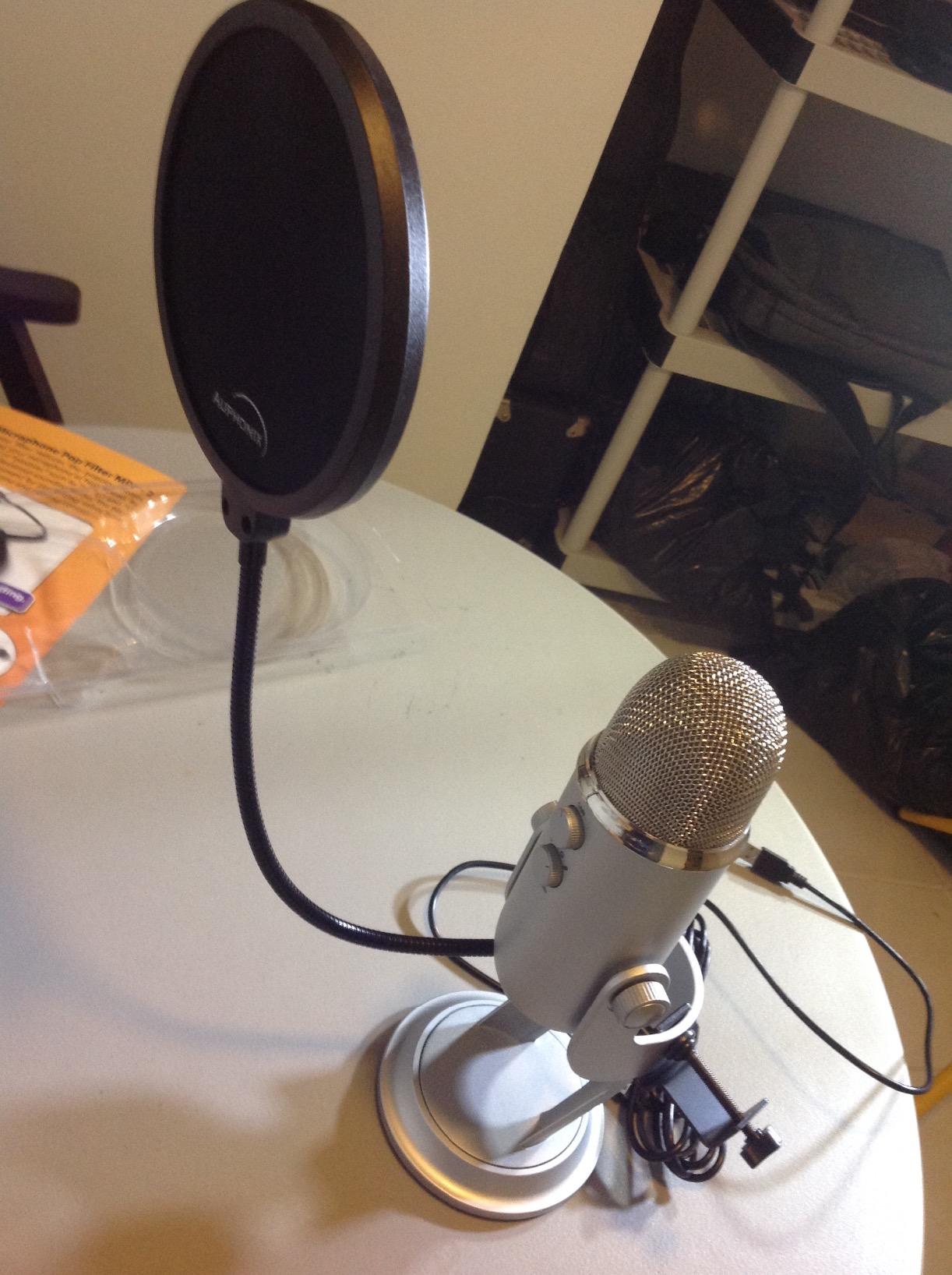 Pop Filter Screen for Microphones - Gooseneck Clamps Compatible with Blue Yeti Microphone - Great Gift customer photo 2