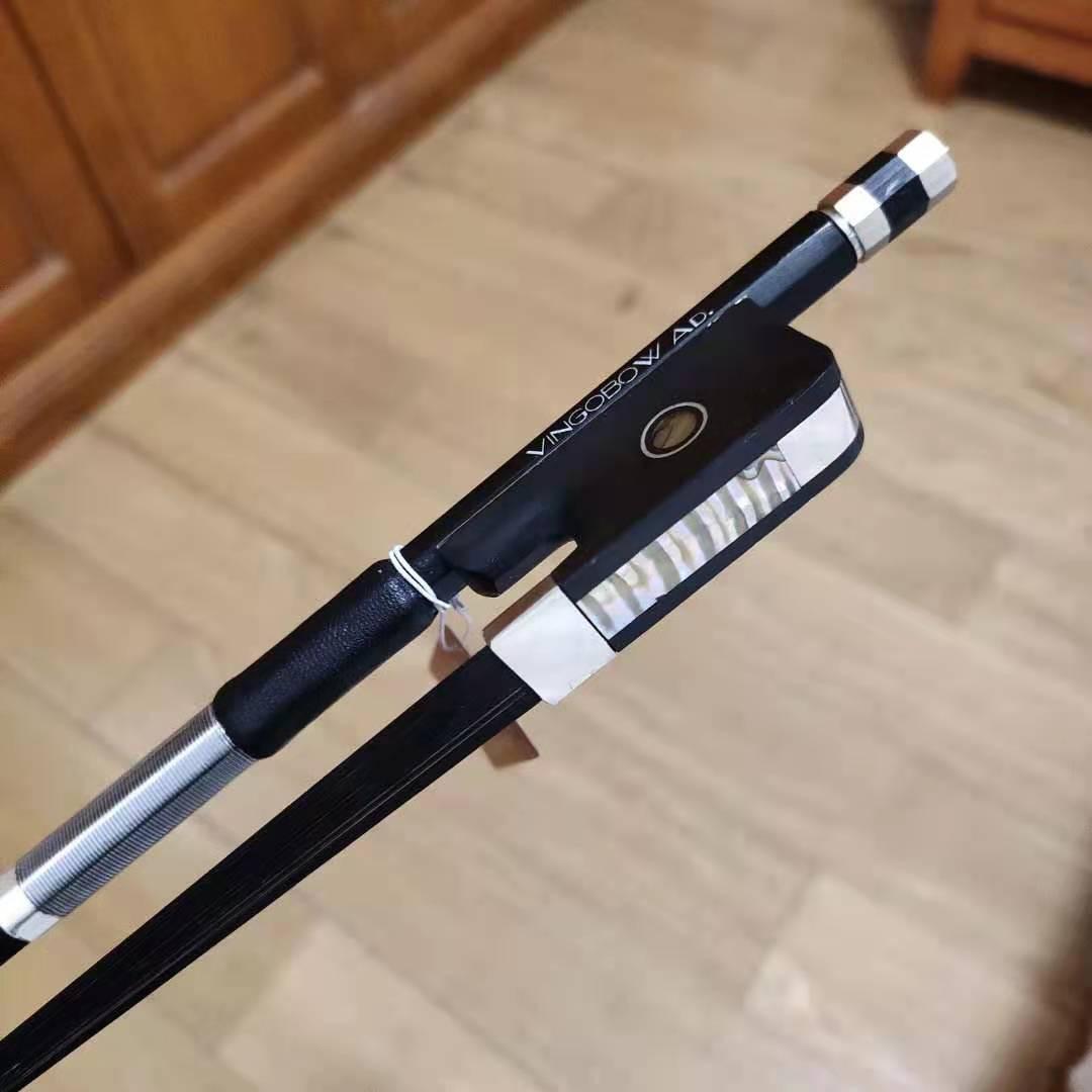 4/4 Size Black Horsehair Carbon Fiber Cello Bow customer photo 1
