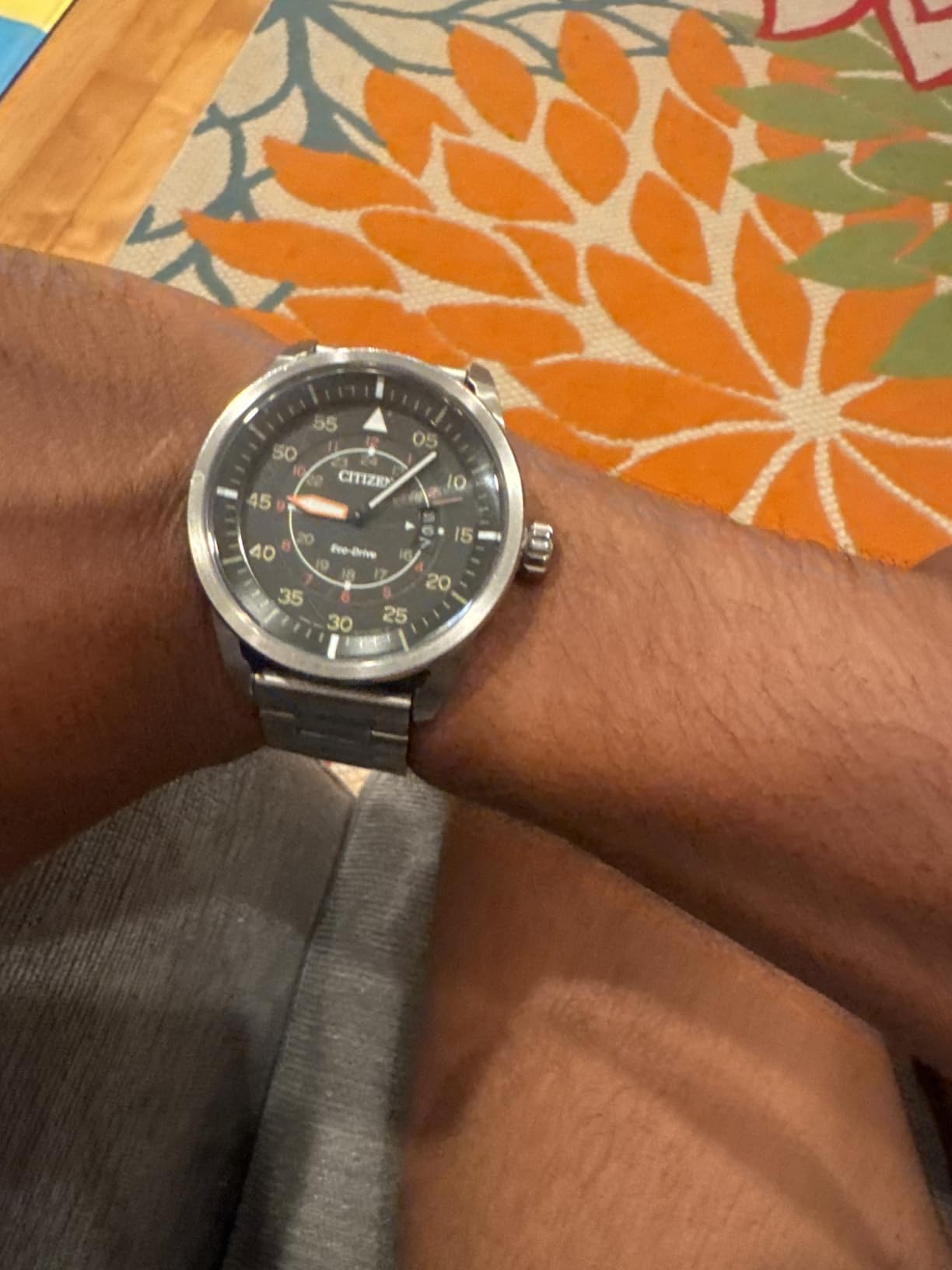 Citizen Men’s Eco-Drive 3-Hand Date Avion Watch with Leather Strap (Style: AW1361:10H) customer photo 2