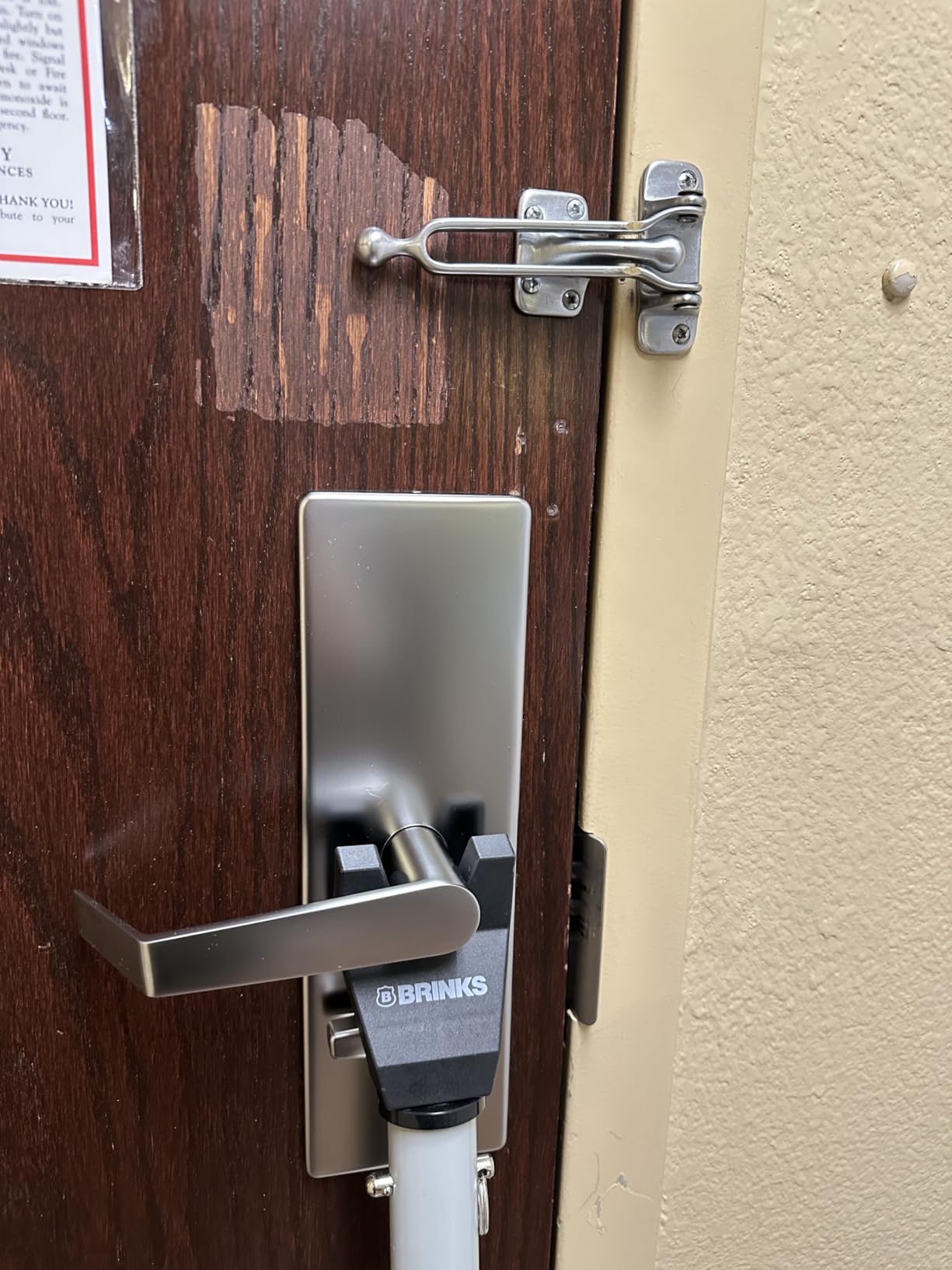 BRINKS Door Security Bar - Adjustable Brinks Door Security Bar for Travel, School, Dorm and Home - Door Jammer for Hinged Doors and Sliding Door Security – Silver customer photo 1