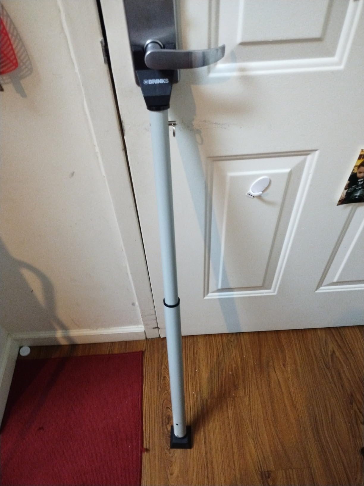 BRINKS Door Security Bar - Adjustable Brinks Door Security Bar for Travel, School, Dorm and Home - Door Jammer for Hinged Doors and Sliding Door Security – Silver customer photo 2