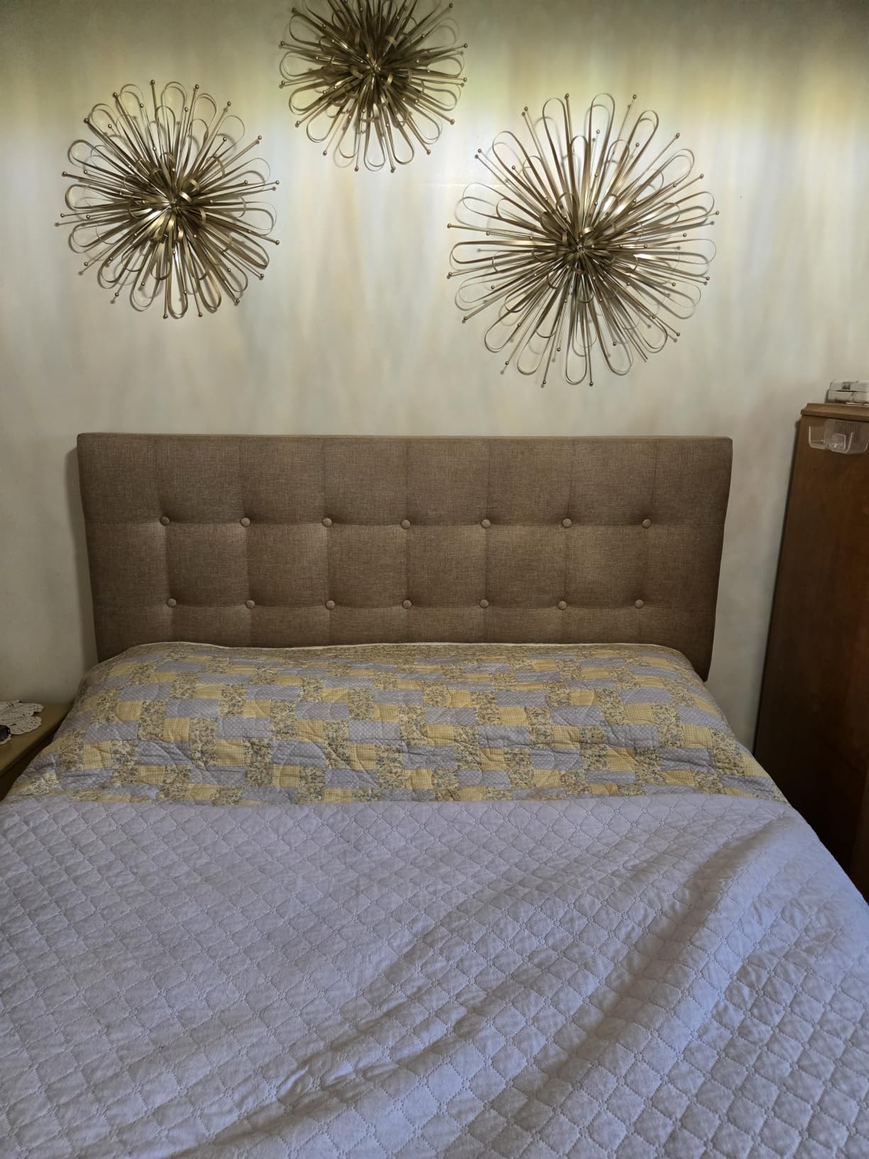 Modway Emily Tufted Button Linen Fabric Upholstered Full Headboard in Gray customer photo 1